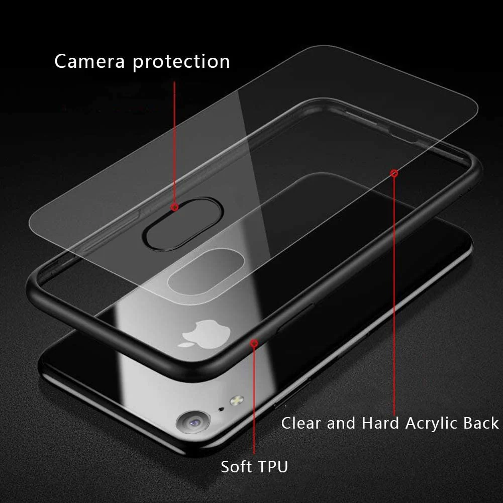DL3 MOBILAK Case Compatible With iPhone XR, Clear Case Shockproof Hard PC +Soft Silicone [Not Yellowing] Transparent Protective Slim Case Phone - Black