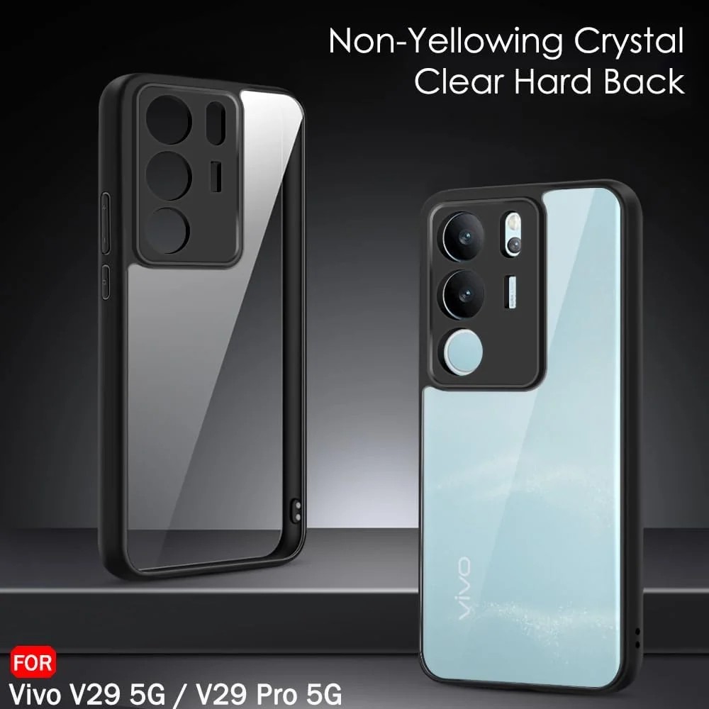 DL3 Mobilak Clear TPU Case for vivo V29 / vivo V29 Pro, Camera protection, Shock-absorbing protection, Scratch-resistant surface - Black