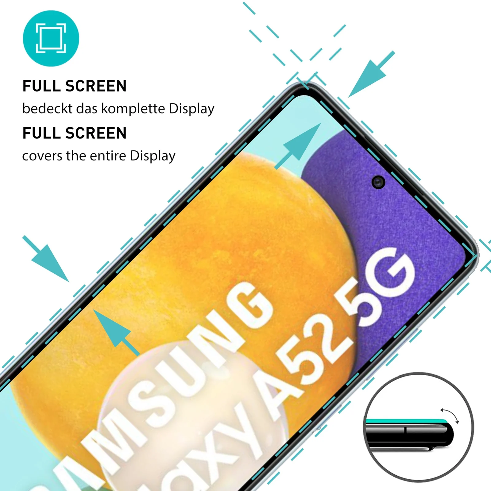 DL3 Mobilak for Samsung Galaxy A52s, A52, A53 5G, A51, S20 Fe Tempered Glass Screen Protector, 9H Hardness Anti-Scratch Tempered Glass flim, Case Friendly, Anti-Scratch - Clear