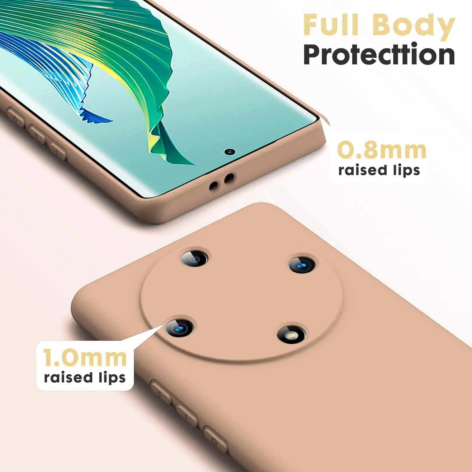 DL3 Mobilak Silicone Protective Case for Honor X9a, Shock-absorbing protection, Scratch-resistant surface, Soft microfiber lining - Light Orange