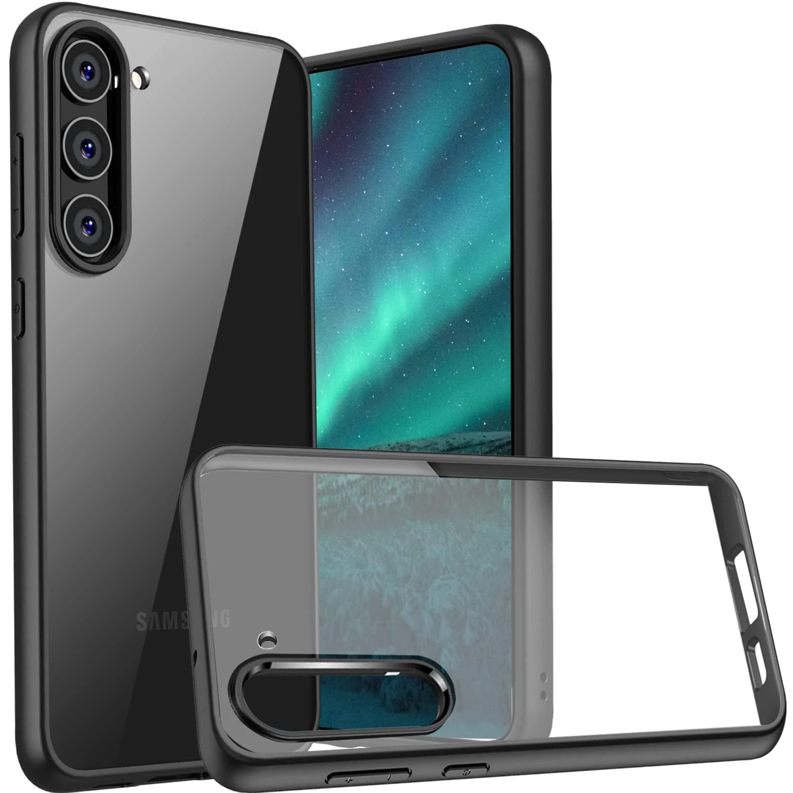 DL3 Mobilak Clear PC and TPU Protective Case for Samsung Galaxy S24 Plus with Shockproof Design and Anti-Yellowing Design - Black