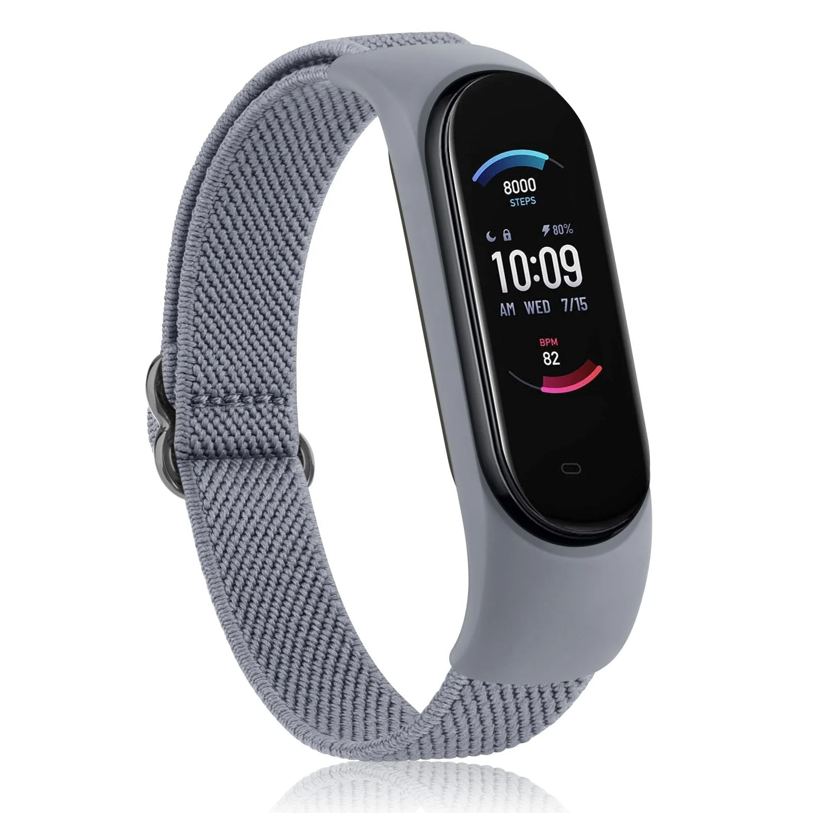 DL3 Mobilak Nylon Loop Stretchy Strap for Xiaomi Mi Band 7/Mi Band 6/Mi Band 5/Mi Band 4/Mi Band 3, Adjustable Elastic Sport Band for Mi Band 7 6 5 4 3, Strap Smart Watch Accessories (Denim) - Denim Blue