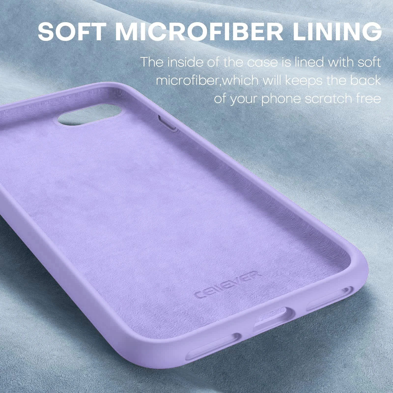 DL3 Mobilak Liquid Silicone Protective Case with Soft Microfiber Lining for iPhone SE 2022, SE 2020, iPhone 7, iPhone 8 - Light Purple