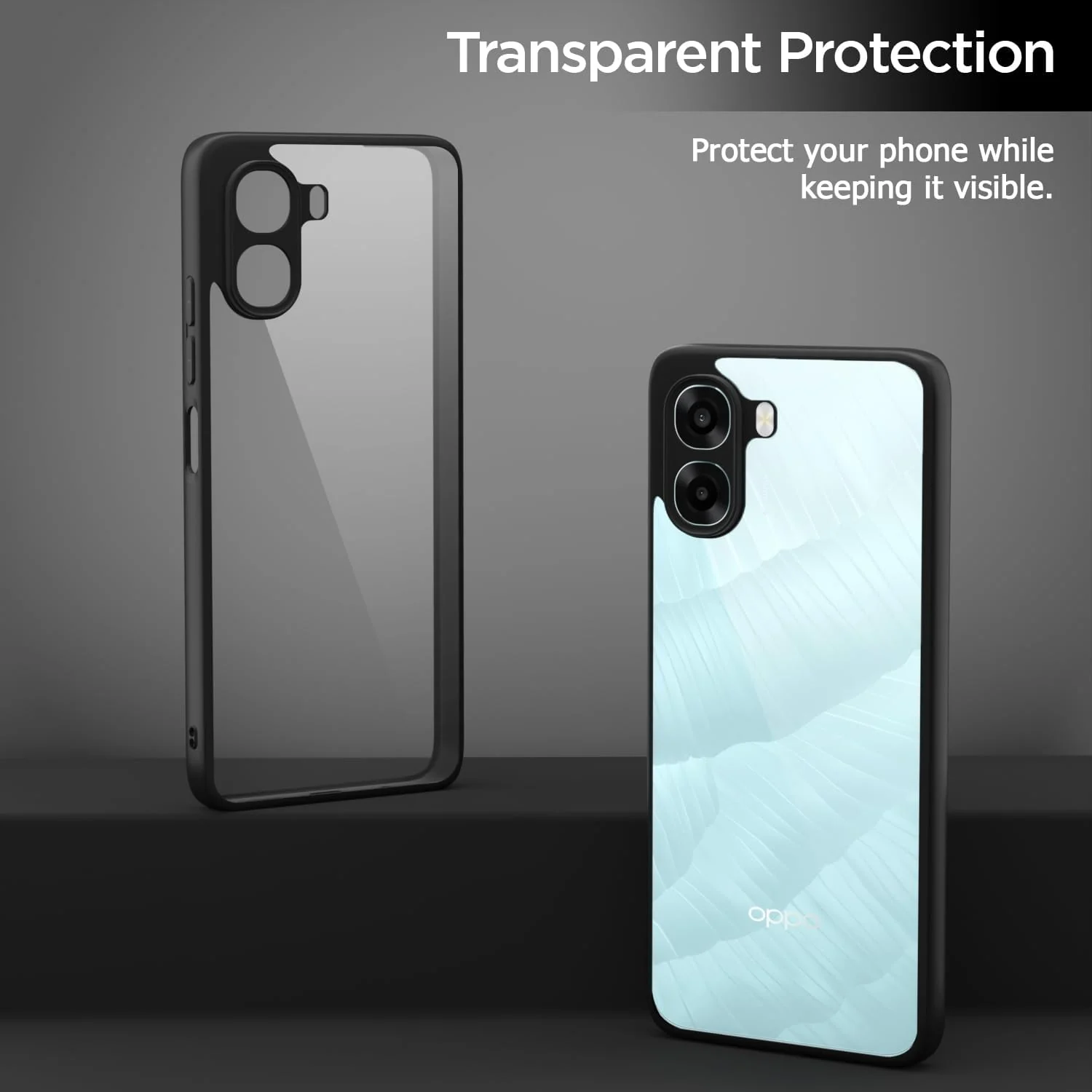 DL3 MOBILAK Clear Three-Layer Protective Phone Case for OPPO A6X - Black