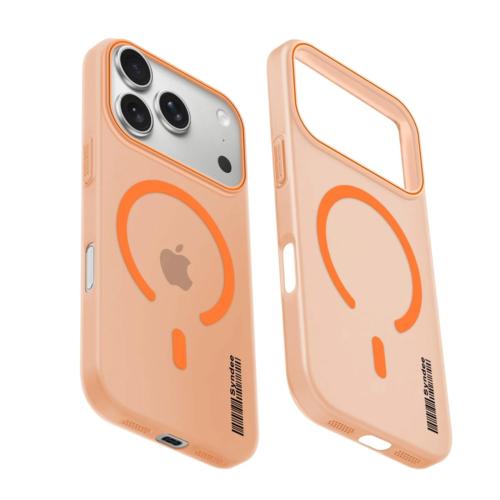 DL3 Mobilak Case Back Cover for iPhone 17 Pro Max, Sleek Frosted Translucent Back Only Compatible with Wireless Magnetic Accessories | Anti-Scratch Shockproof Phone Case - Orange
