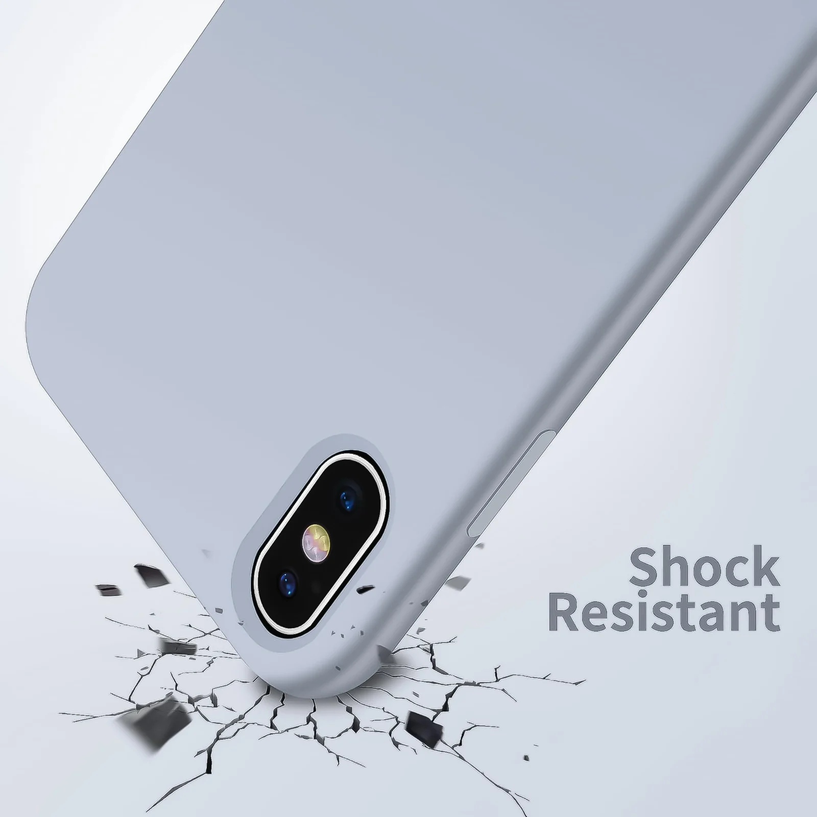 DL3 Mobilak Liquid Silicone Case for iPhone X / iPhone XS, Shock-absorbing protection, Scratch-resistant surface, Soft microfiber lining - A.Baby Blue