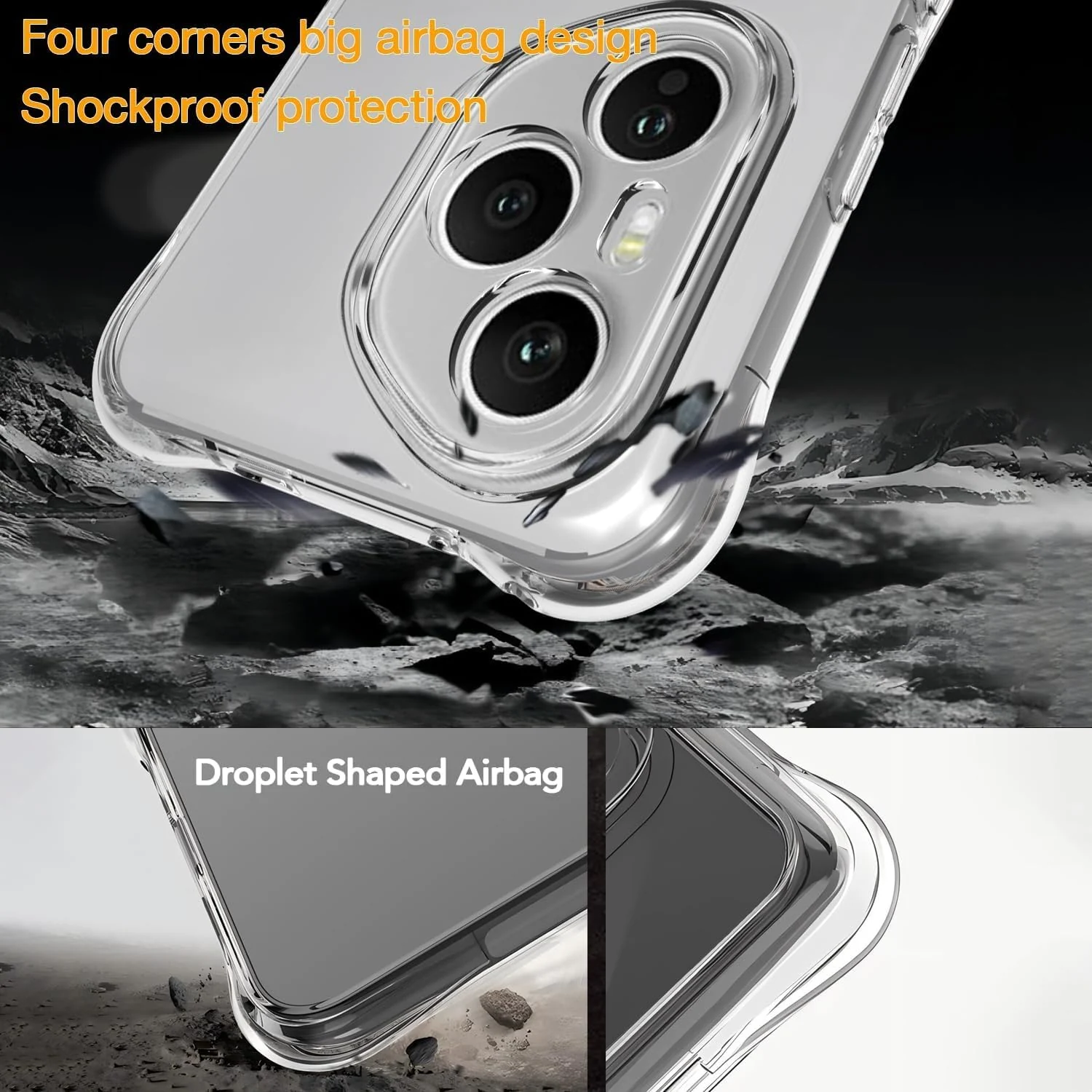 DL3 Mobilak Clear TPU Protective Case for Honor 400 Pro 5G with Camera Protection and Shockproof Design - Clear