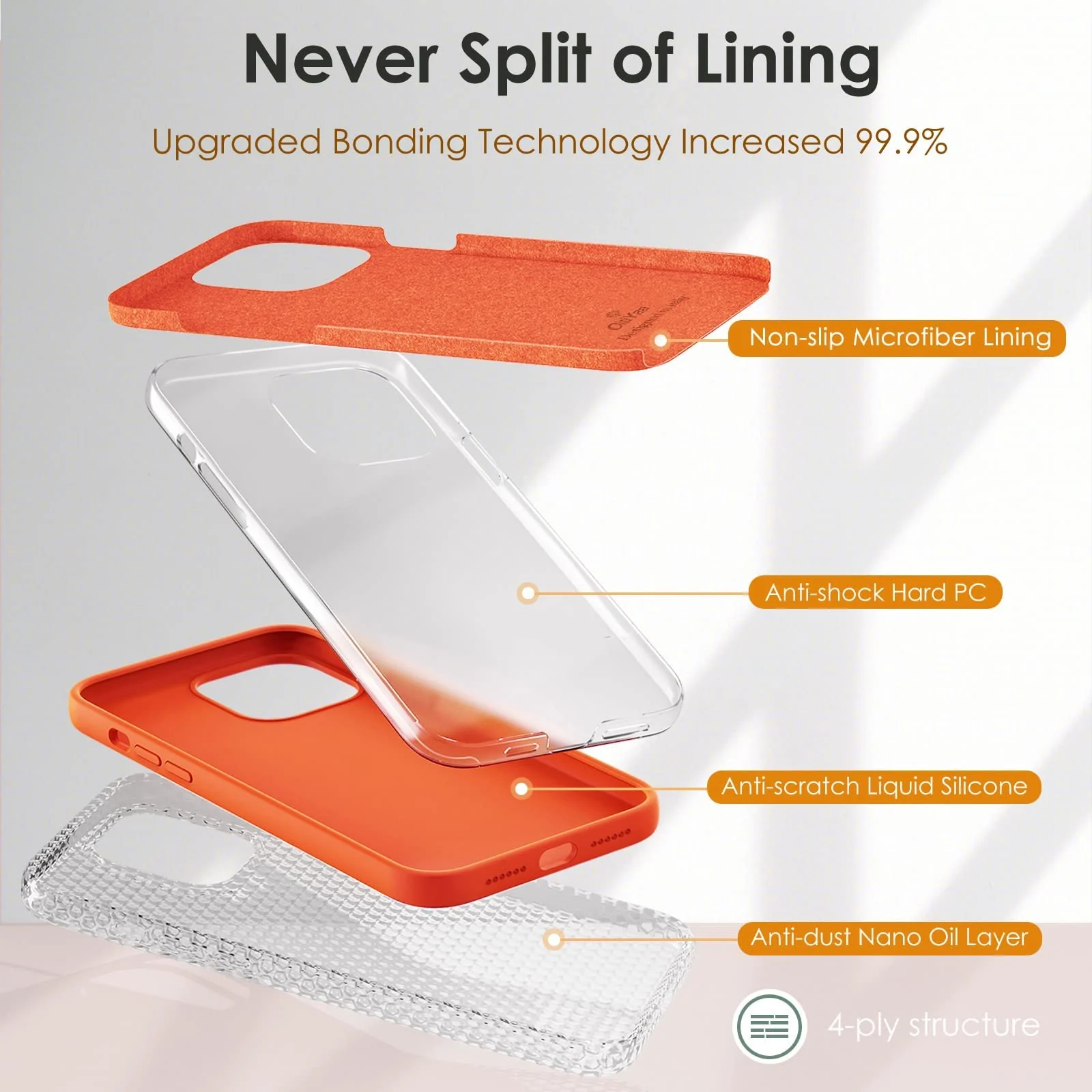 DL3 Mobilak Compatible with iPhone 11 (6.1 Inch) Case, Liquid Silicone Case, Full Body Protective Cover, Shockproof, Slim Phone Case, Anti-Scratch Soft Microfiber Lining - Orange