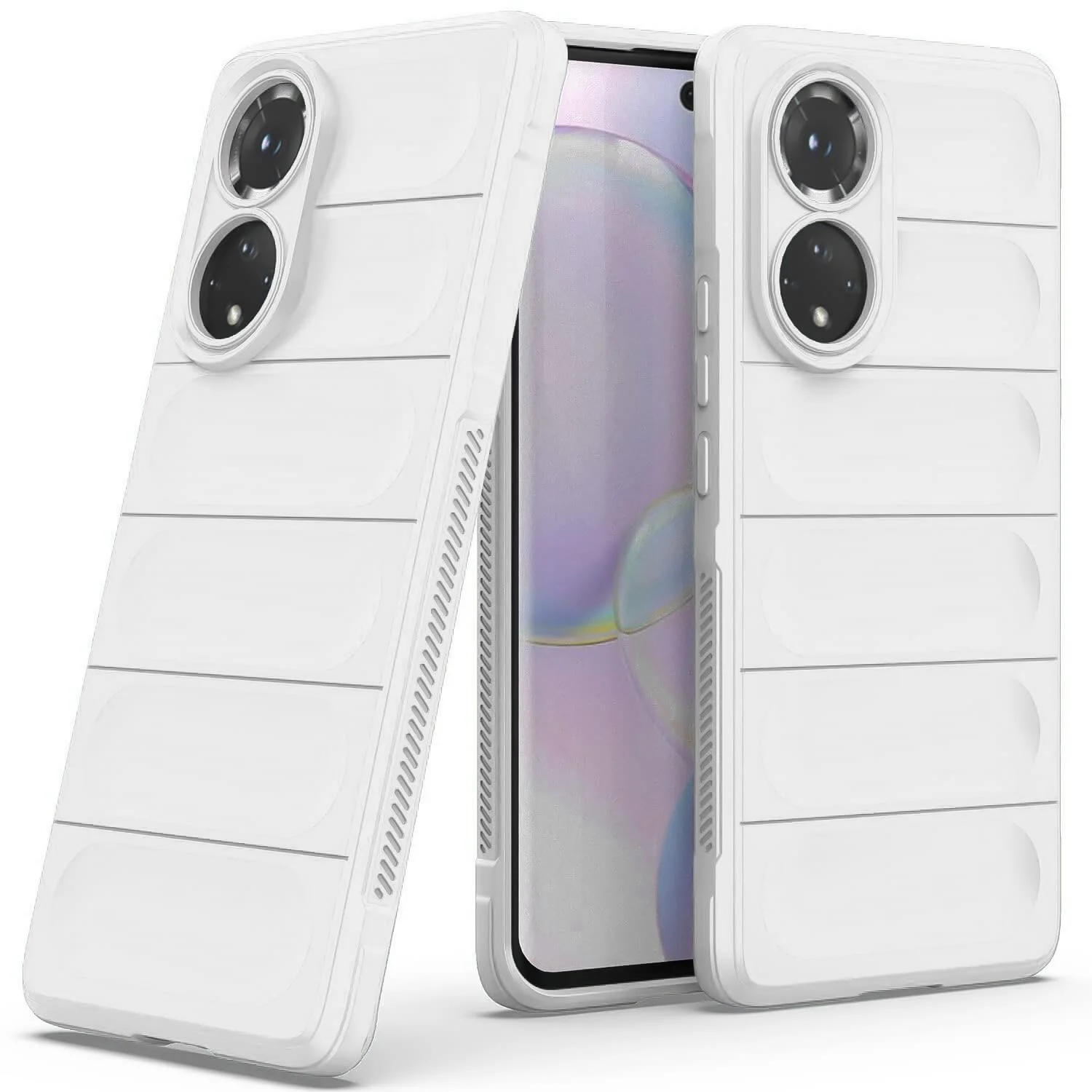 DL3 Mobilak Flexible Silicone and TPU Protective Case with Camera Protection for Honor 50 / Huawei Nova 9 - White