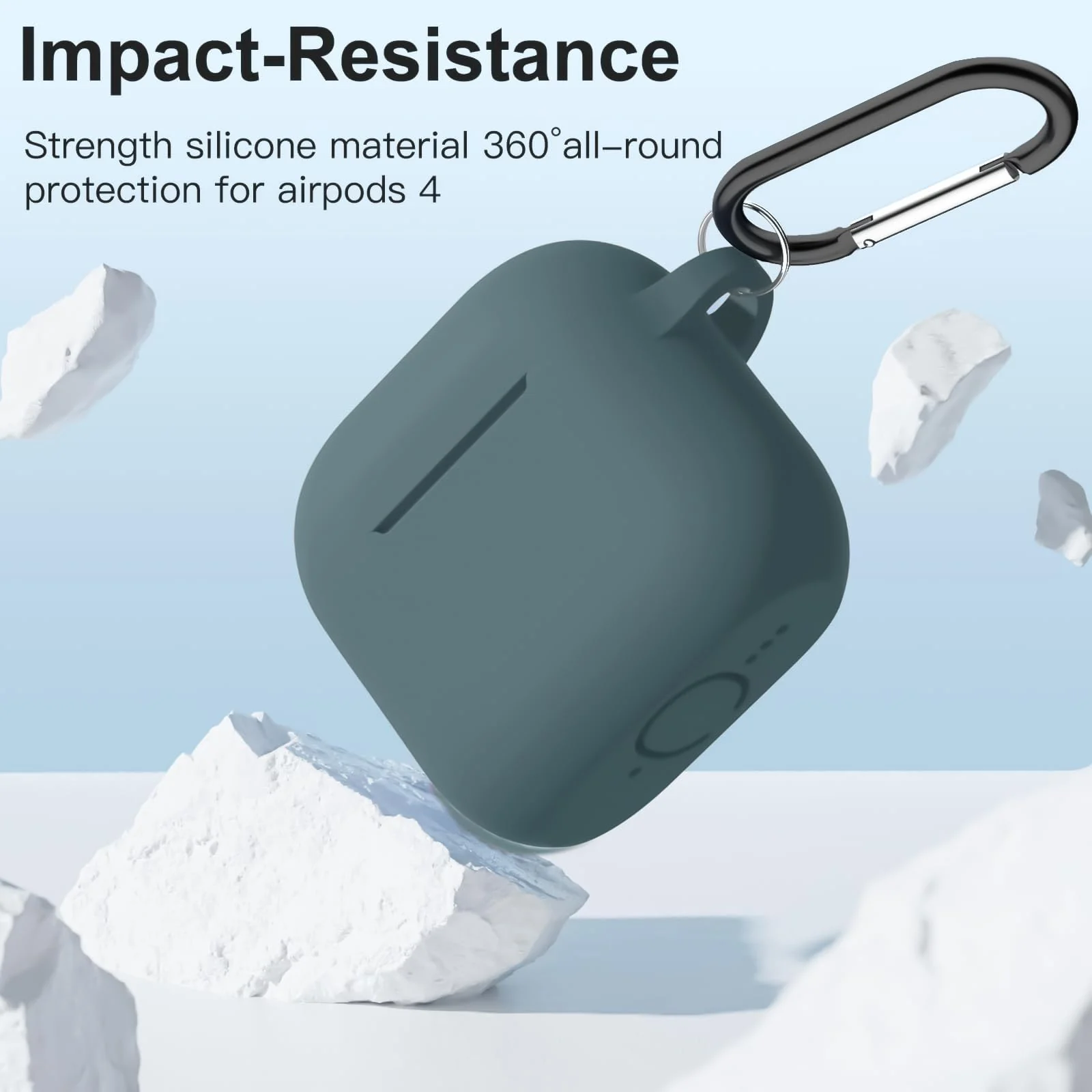 DL3 Mobilak Compatible with AirPods 4 Case (2024), Soft Silicone Full Protective Case Cover with Keychain, For Apple AirPods 4th Generation for Women Men - Pine Green