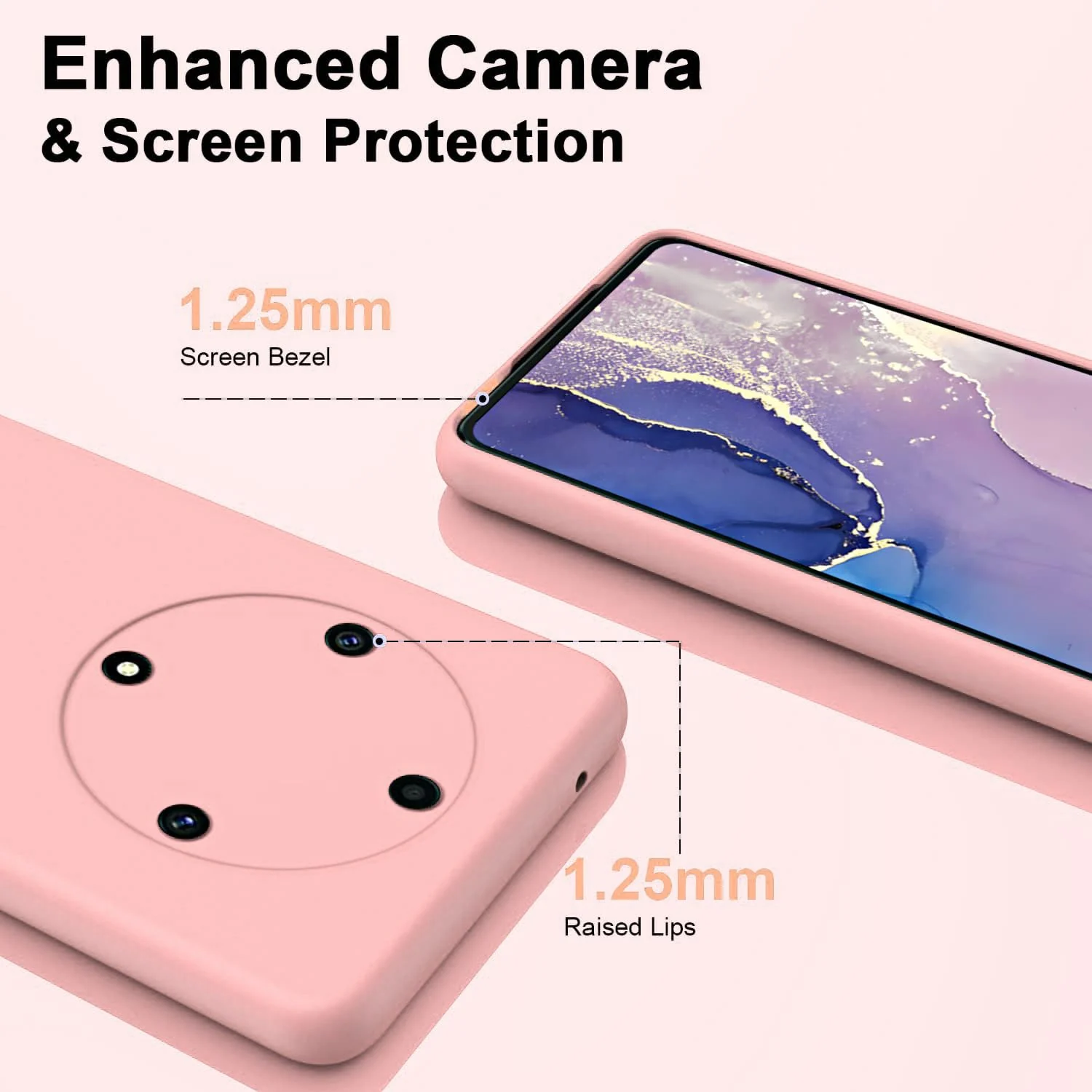 DL3 Mobilak Soft Silicone Protective Case for Honor X9a with Microfiber Lining and Shockproof Design - Pink Sand