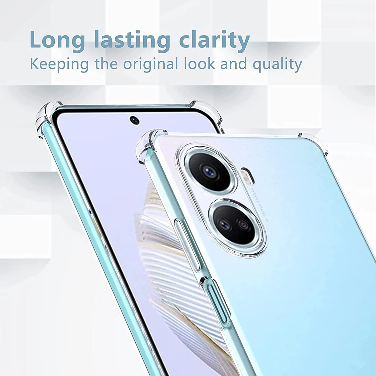 DL3 Mobilak Case Compatible with Huawei Nova 10SE, Cover Silicone TPU Gorilla Anti-shock Protector Camera Shockproof Corners - Clear