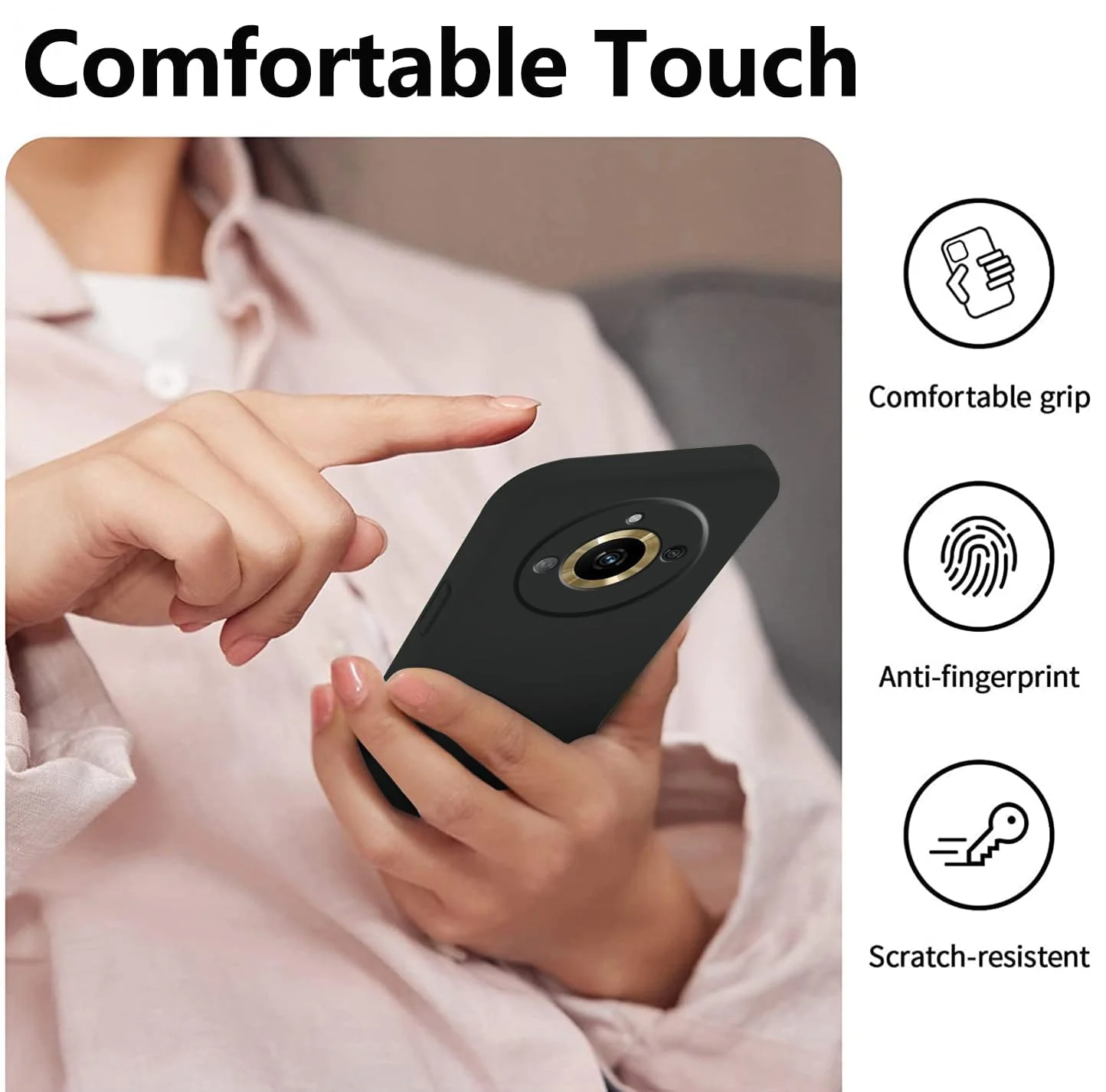 DL3 Mobilak Compatible with realme 11 Pro & realme 11 Pro+ 5G, Liquid Silicone Case, Full Body Camera Protective Cover, Shockproof, Slim Phone Case, Soft Microfiber Lining - Black