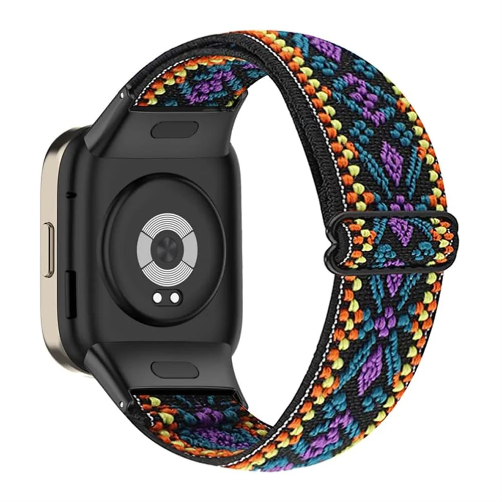DL3 Mobilak Elastic Straps Compatible with Xiaomi Redmi Watch 3 (Not for Redmi Watch 3 Lite/Active) Men Women, Adjustable Stretchy Bracelets Sport Nylon Replacement Bracelet - Bohemia Blue