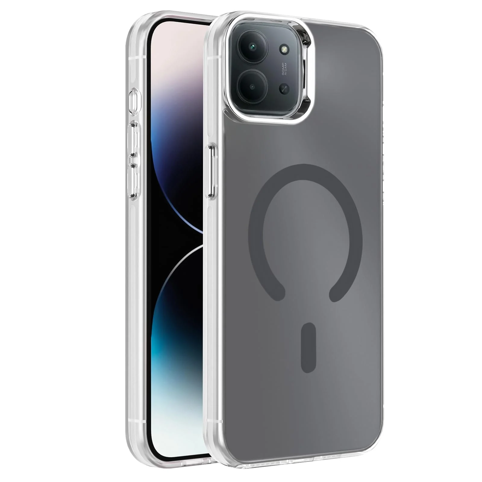 DL3 Mobilak Case for Xiaomi Redmi 15C 4G/5G Crystal Clear [Not Compatible with MagSafe] Soft TPU Gel Case Flexible Silicone Anti-Scratch Transparent TPU Cover - Gray