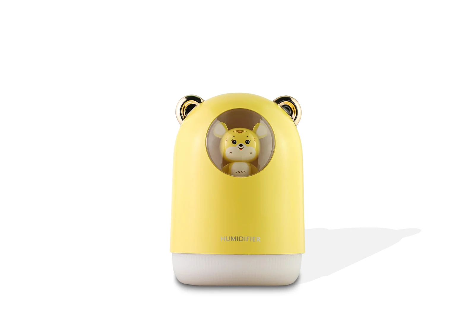 Mobigon Wood Cool Mist Ultrasonic Humidifier for Room Moisture, Aroma Diffuser for Home, 300ml Essential Oil Diffuser with 7 Colorful Night Light, Auto Shut-Off, Home, Office, car - B.Yellow