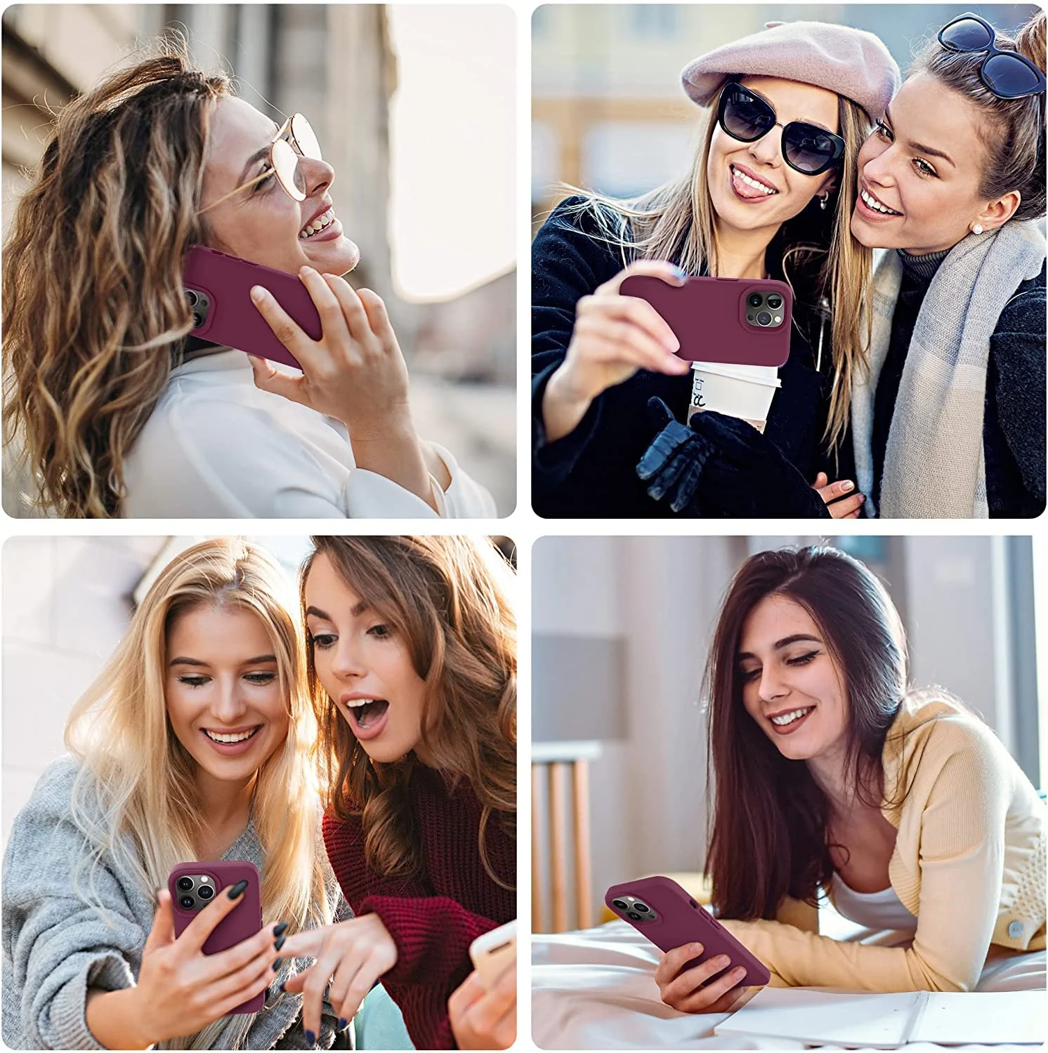 DL3 Mobilak Liquid Silicone Protective Case for iPhone 11 Pro (5.8 Inch) with Camera Protection and Microfiber Lining - Wine Red