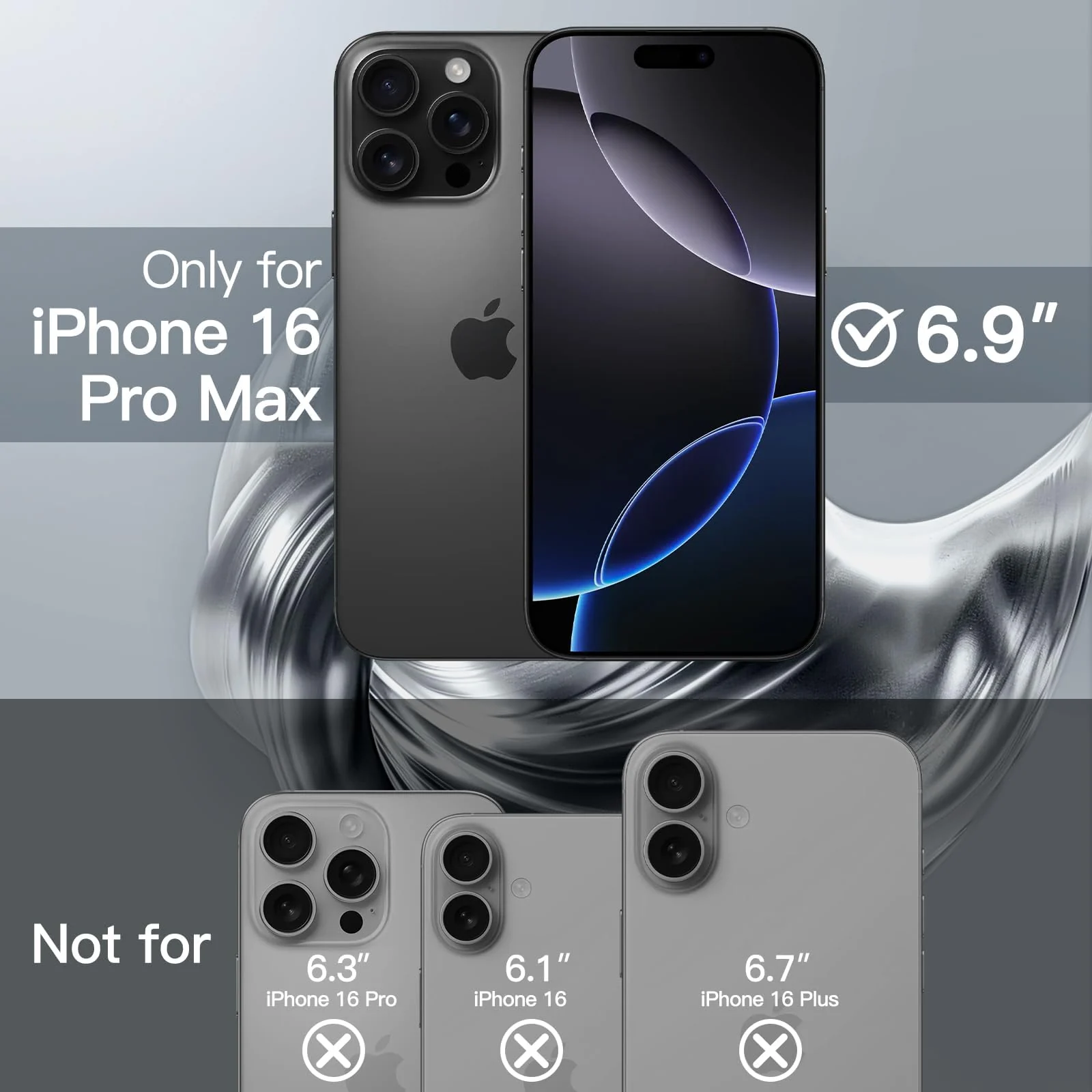 DL3 Mobilak Clear MagSafe-Compatible Magnetic Case for iPhone 16 Pro Max with Camera Protection and Shockproof Design - Black