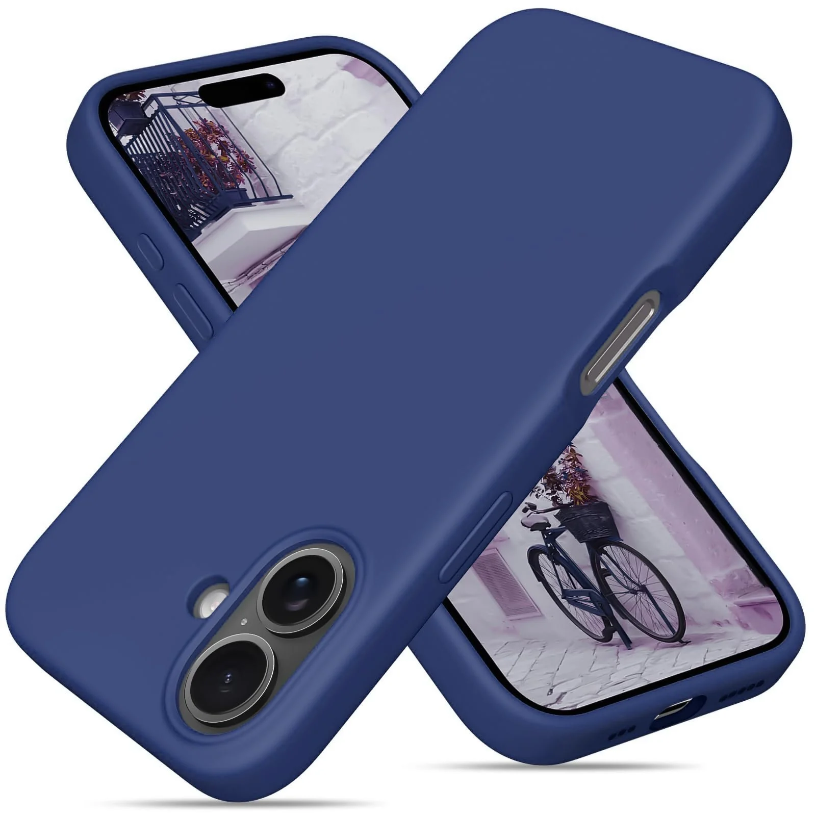 DL3 Mobilak Liquid Silicone Protective Case with Soft Microfiber Lining for iPhone 17 6.3-Inch - Blue