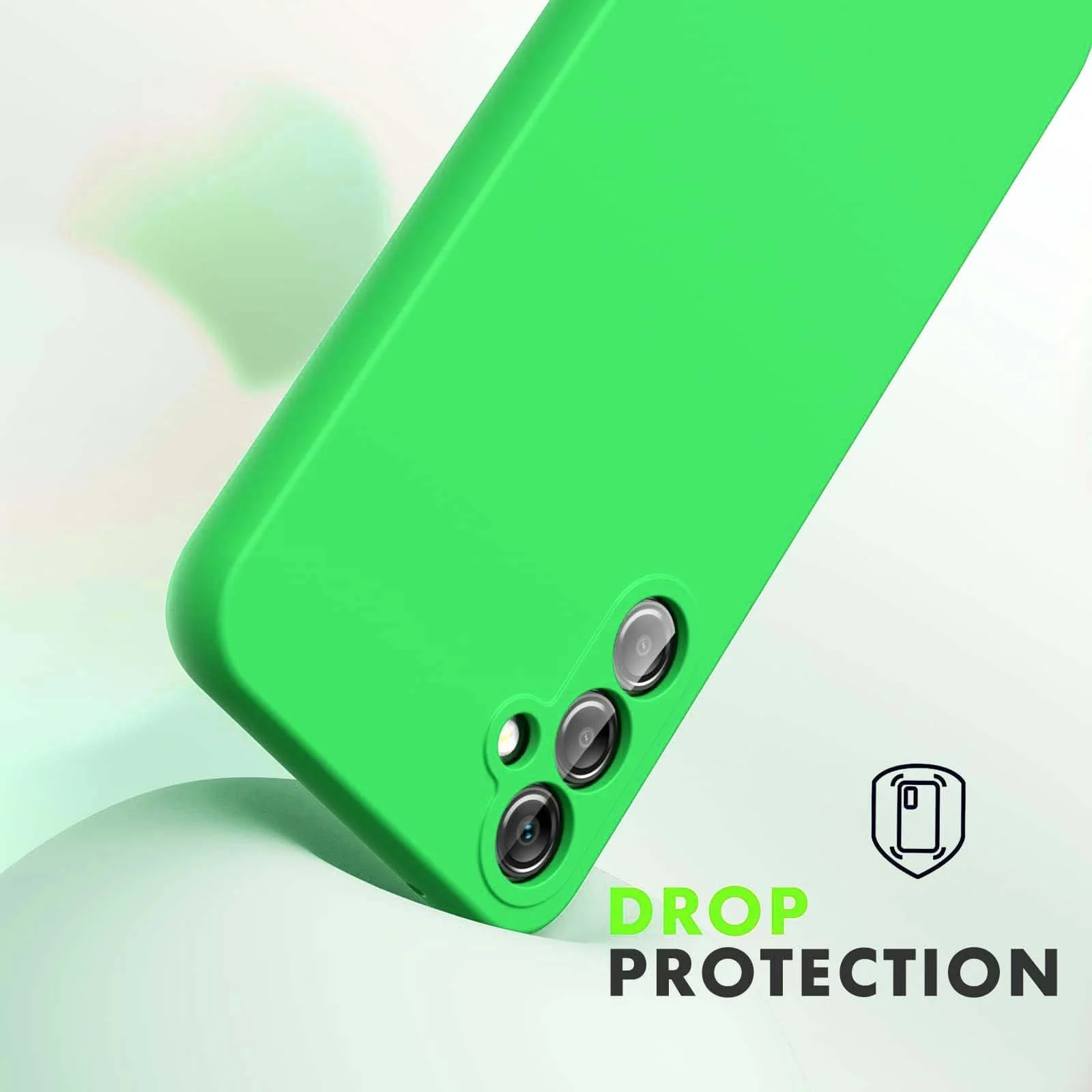 DL3 Mobilak Liquid Silicone Case for Samsung Galaxy S23 FE, Shock-absorbing protection, Scratch-resistant surface, Soft microfiber lining - Light Gren