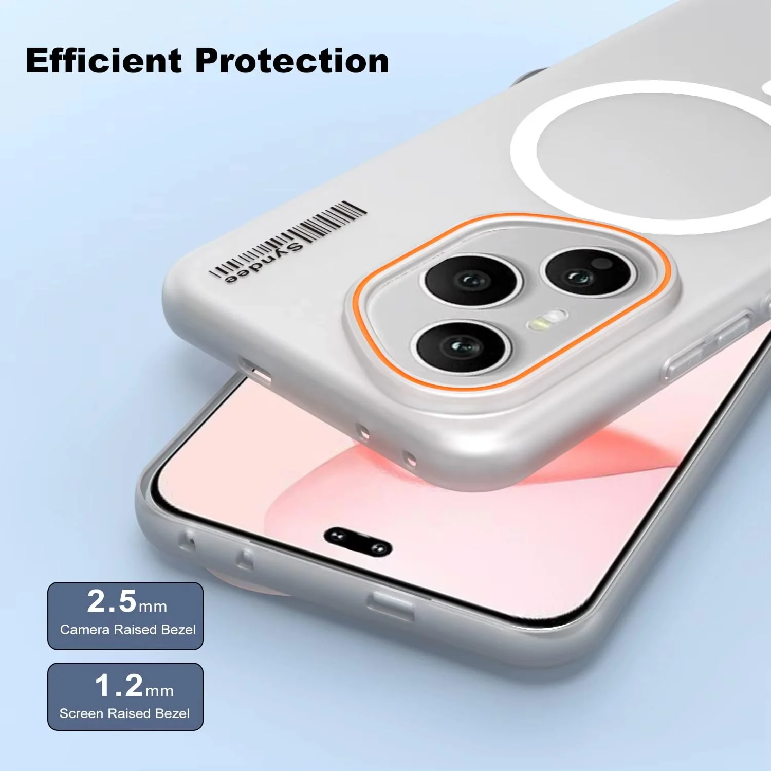 DL3 Mobilak Case Back Cover for Honor 400 5G, Sleek Frosted Translucent Back Only Compatible with Wireless Magnetic Accessories | Anti-Scratch Shockproof Phone Case - Black