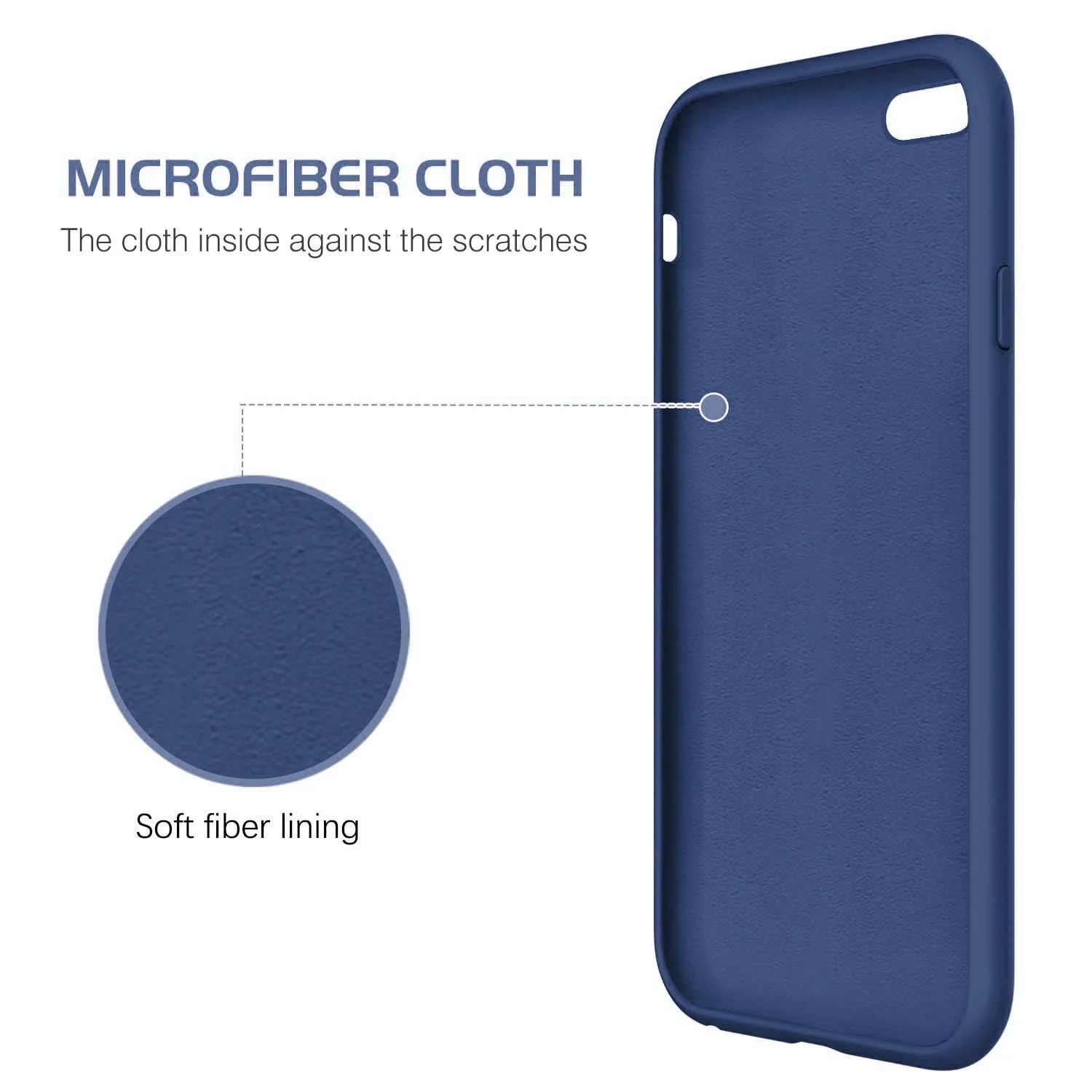 DL3 Mobilak Liquid Silicone Protective Case for iPhone 6 Plus / 6S Plus with Camera Protection and Microfiber Lining - Royal Blue