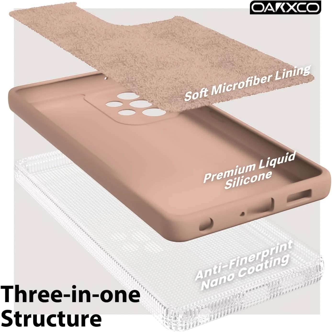 DL3 Mobilak Silicone Protective Case for Samsung Galaxy A52 / A52S, Shock-absorbing protection, Scratch-resistant surface, Soft microfiber lining - Light Orange