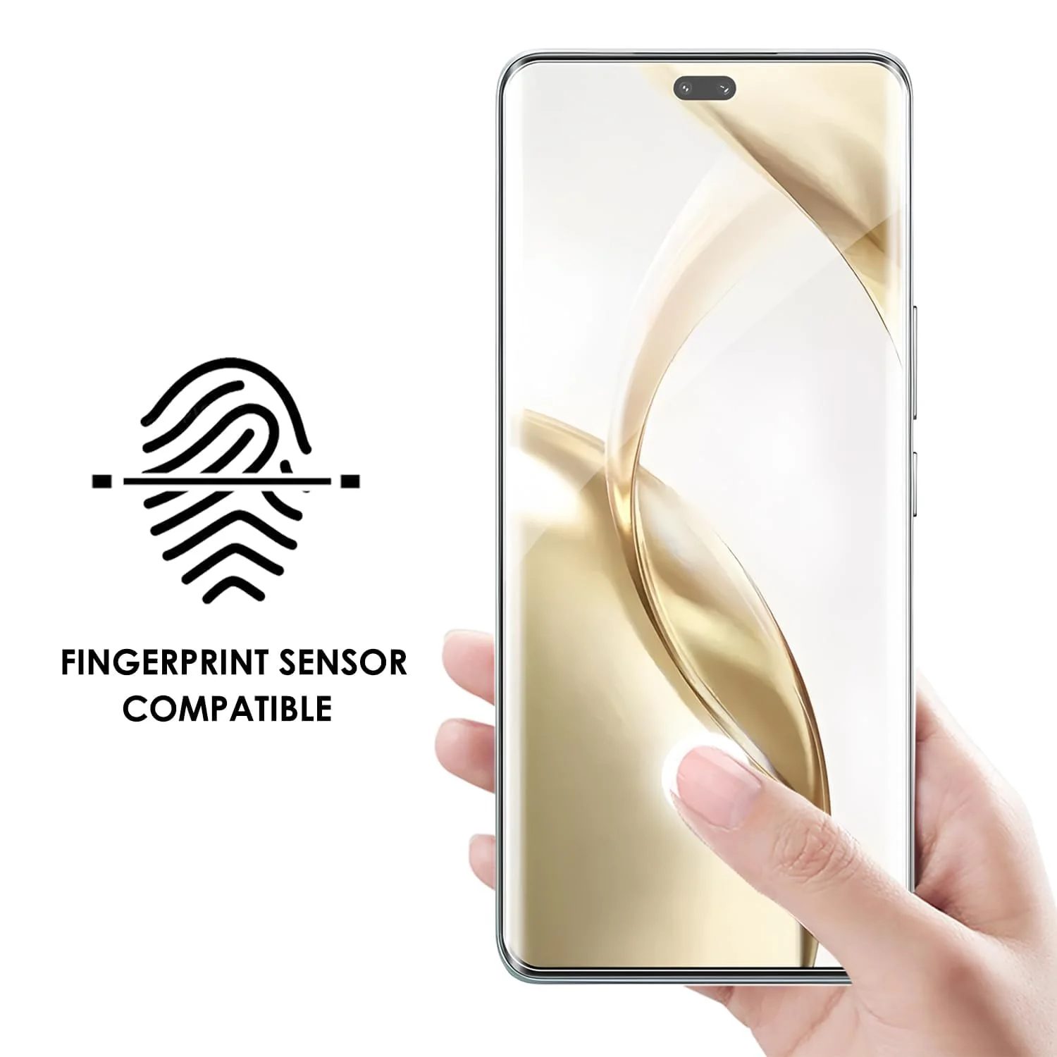 DL3 Mobilak Li-to Screen Protector Honor 200 Pro 5G [Liquid UV Tempered Glass] Full Screen adhesive [Sensitive Touch][Fingerprint Sensor Compatible] HD - Clear