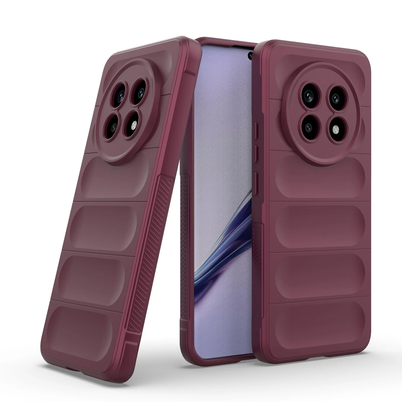DL3 Mobilak Flexible Silicone and TPU Protective Case with Camera Protection for realme 13 Pro / realme 13 Pro Plus 5G - Wine Red