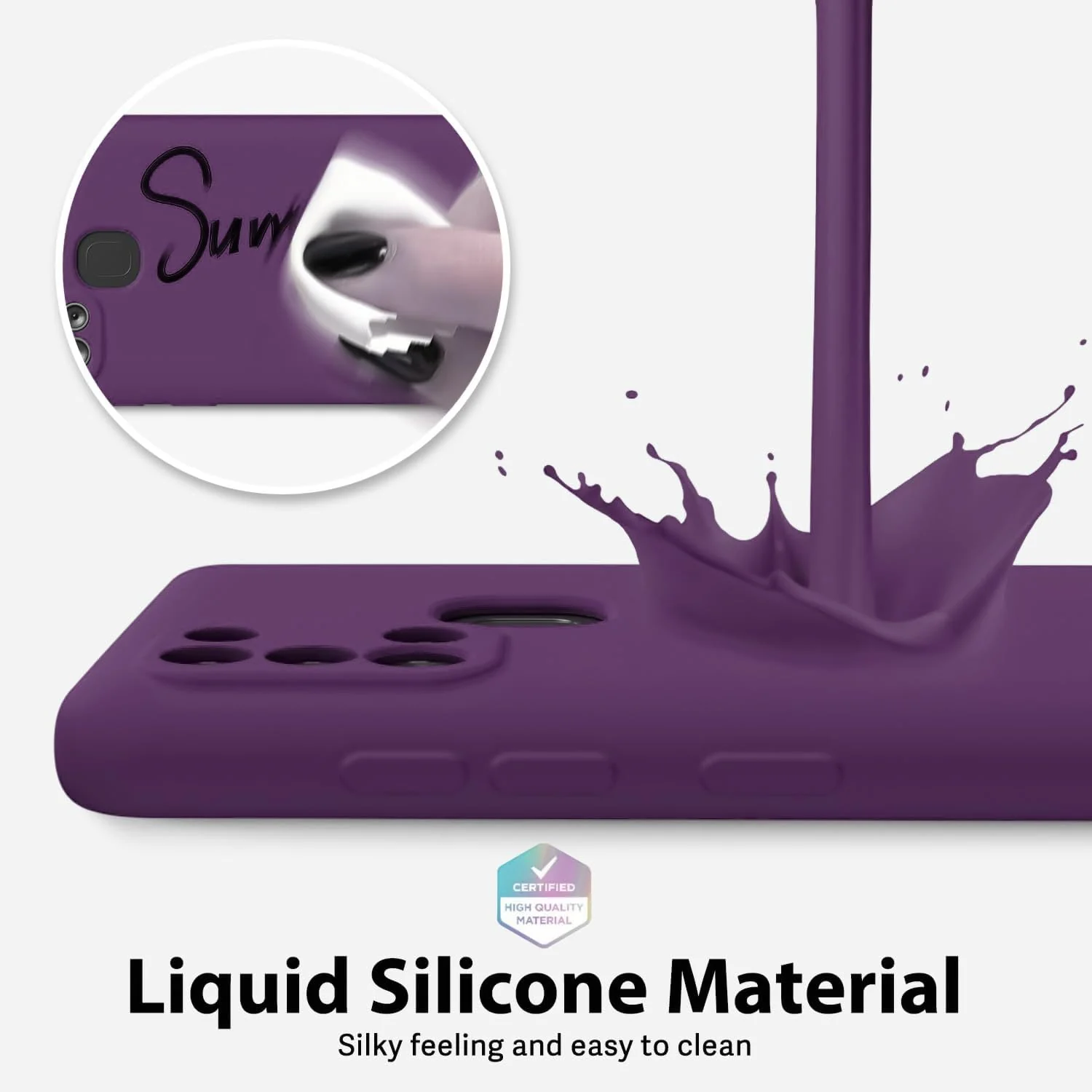 DL3 Mobilak Samsung Galaxy A21s Case, Soft Flexible Silicone Gel Rubber Bumper Cover, Full Body Shockproof Protective Phone Case - Violet