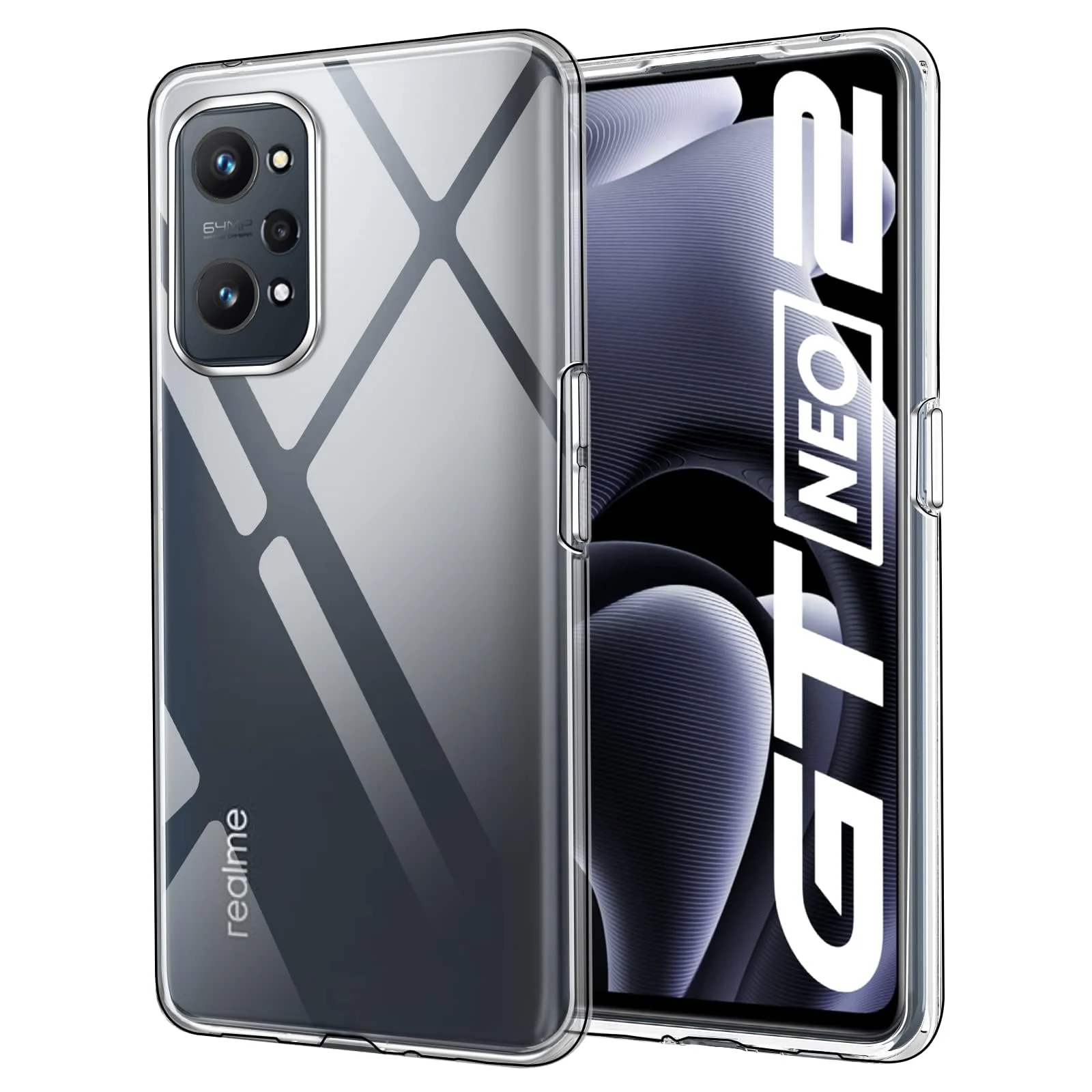 DL3 Mobilak Case Compatible with realme GT Neo 2 / realme GT2 Case Crystal Soft TPU Gel Case Flexible Silicone Anti-Scratch Camera Protection TPU Cover - Clear
