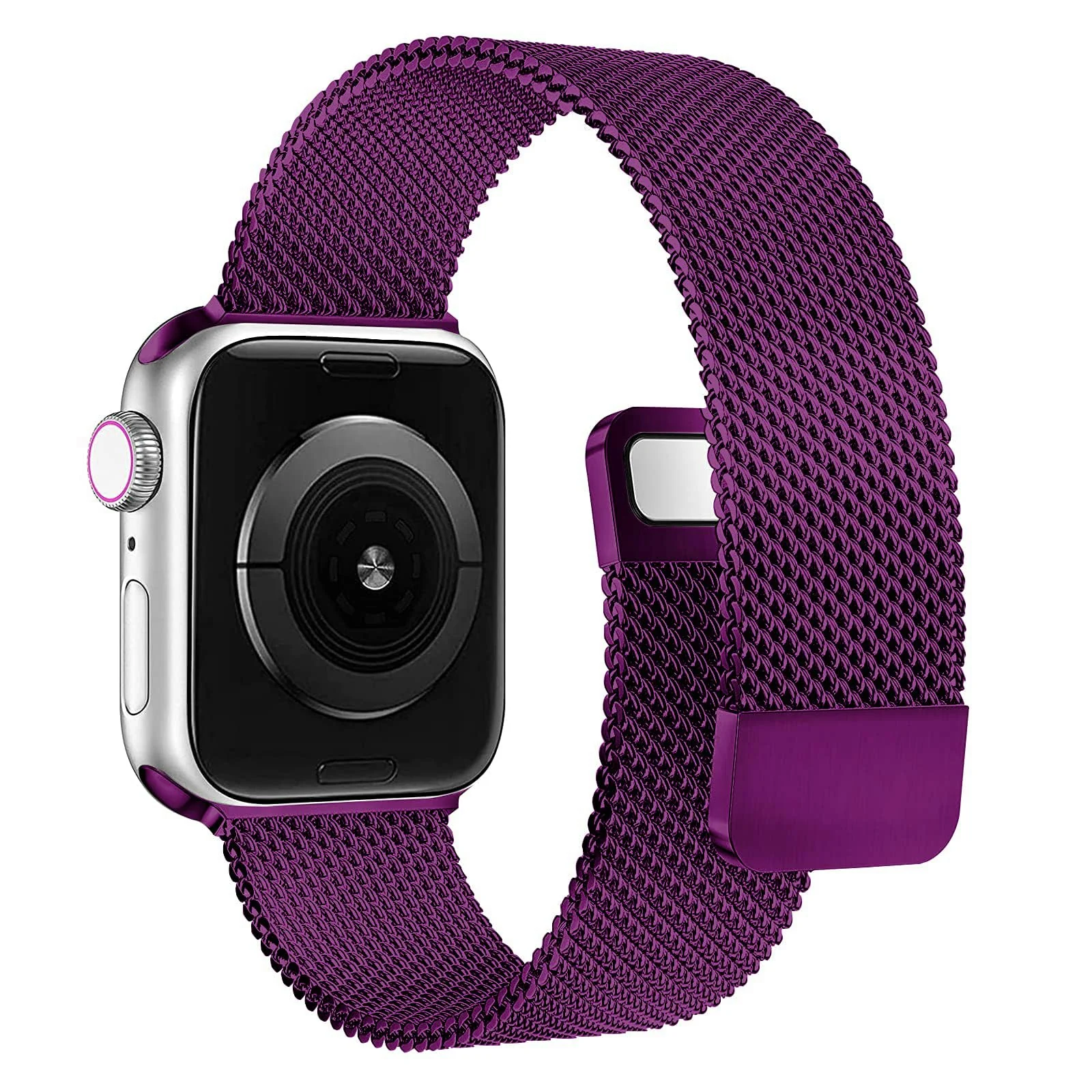 DL3 MOBILAK Milanese Loop Compatible With Apple Watch 38mm 40mm 41mm 42mm(Series 11 10), Stainless Steel Mesh Band Magnetic Clasp, Adjustable Metal Strap for iWatch Series 11 10 9 8 7 6 5 4 3 2 1 SE - A.Purple