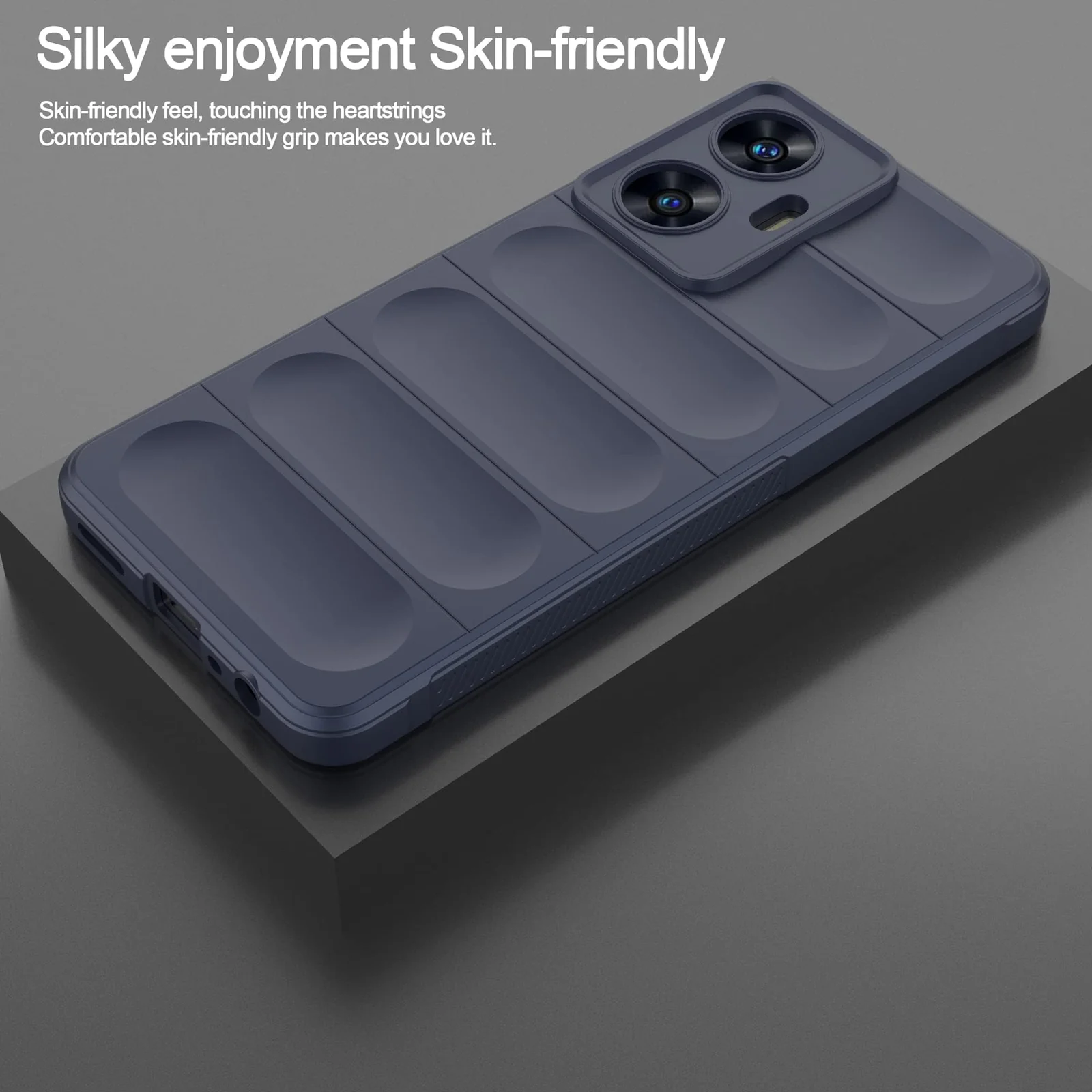 DL3 Mobilak Flexible Silicone and TPU Protective Case with Camera Protection for realme C55 / Narzo N55 - Blue