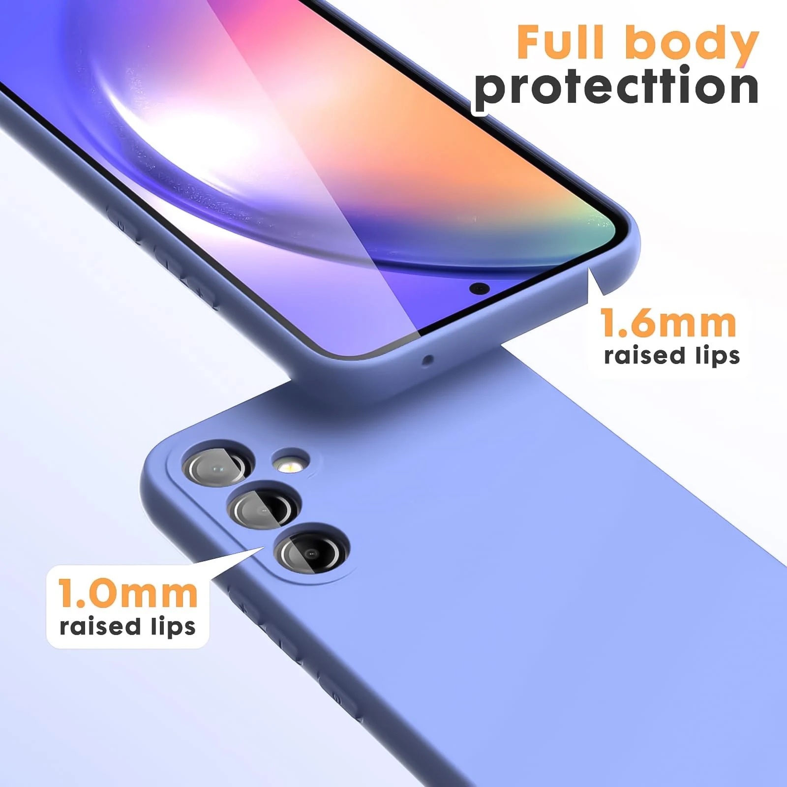 DL3 Mobilak Soft Silicone Protective Case for Samsung Galaxy A24 4G with Microfiber Lining and Shockproof Design - Baby Blue