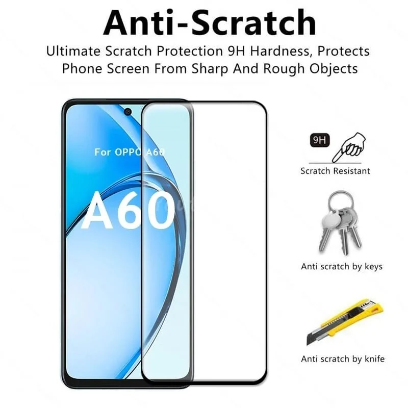 DL3 Mobilak 5D Full Glass Screen Protector For OPPO A60 Black Frame - Clear
