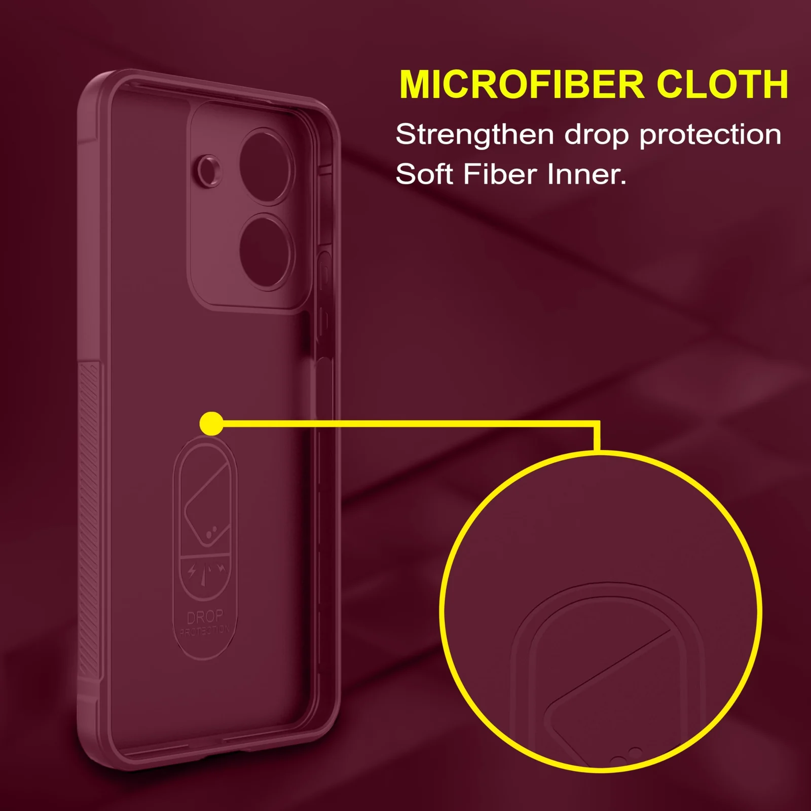 DL3 Mobilak Silicone Case for Xiaomi Redmi 13C 4G Heavy Duty Protective [Slim Fit] Shockproof Soft Flexible Protective Design Shock-Absorption TPU Cover With Camera Protection - Wine Red