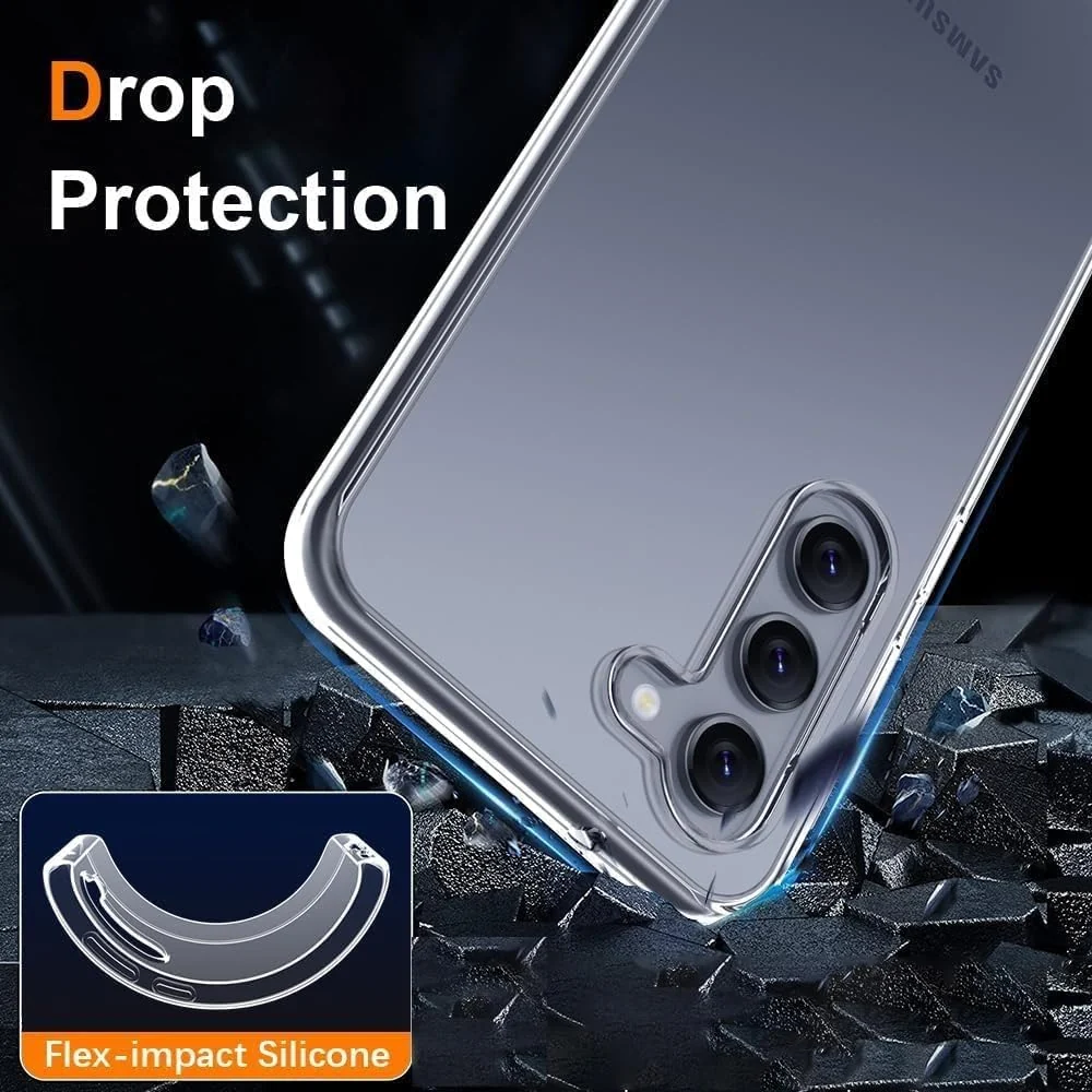 DL3 Mobilak Case Compatible with Samsung Galaxy S23 FE 5G Case Crystal Soft TPU Gel Case Flexible Silicone Anti-Scratch Camera Protection TPU Cover - Clear