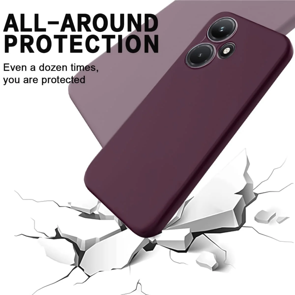 DL3 Mobilak Liquid Silicone Protective Case with Soft Microfiber Lining with Full Camera Protection for Infinix Hot 30i - Wine Red