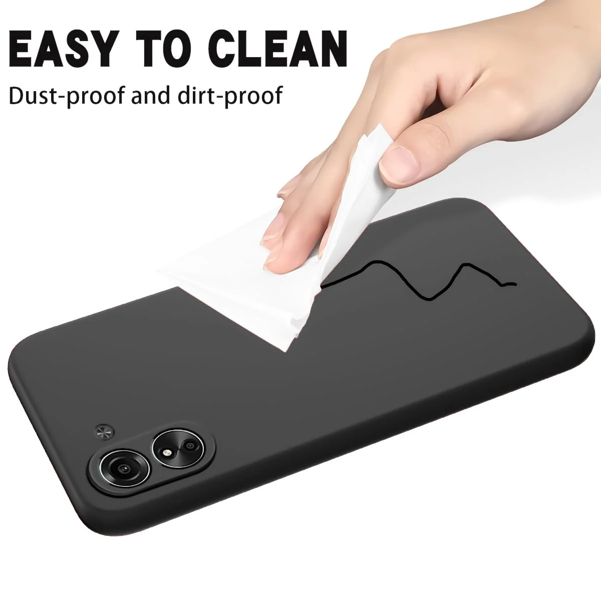 DL3 Mobilak Silicone Protective Case for Xiaomi Redmi 13C, Shock-absorbing protection, Scratch-resistant surface, Soft microfiber lining - Black