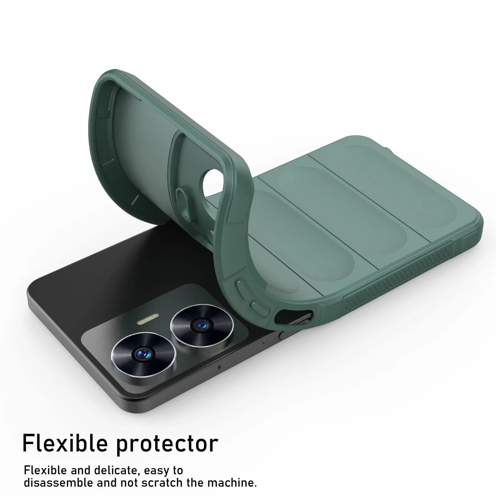 DL3 Mobilak Flexible Silicone and TPU Protective Case with Camera Protection for realme C55 / Narzo N55 - Green