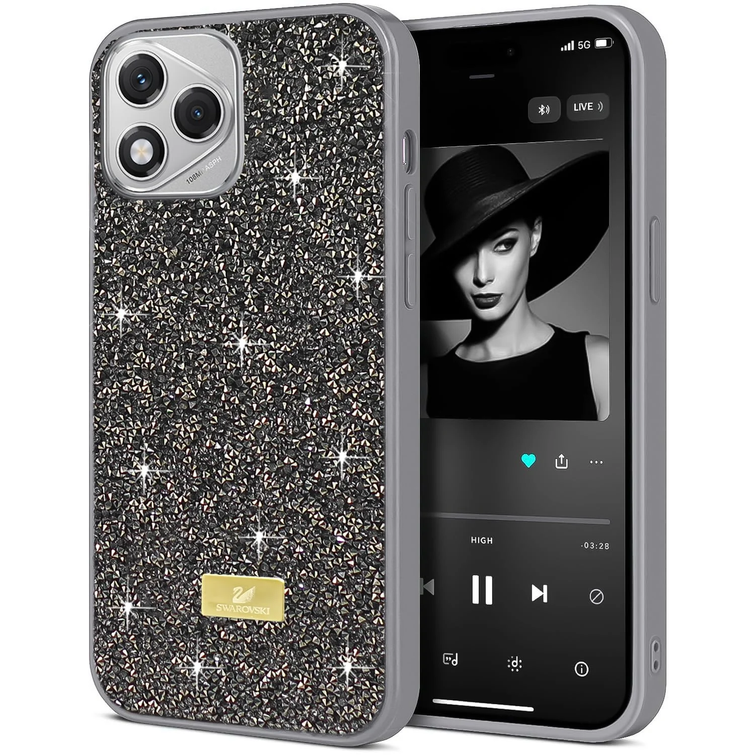 5.5 — DL3 Mobilak Case for Honor 400 Lite 5G Glitter, Sparkle Diamond Crystal Bling Case with Bling, Ultra Thin Lightweight Full Body Shockproof Anti-Scratch Protective Cover