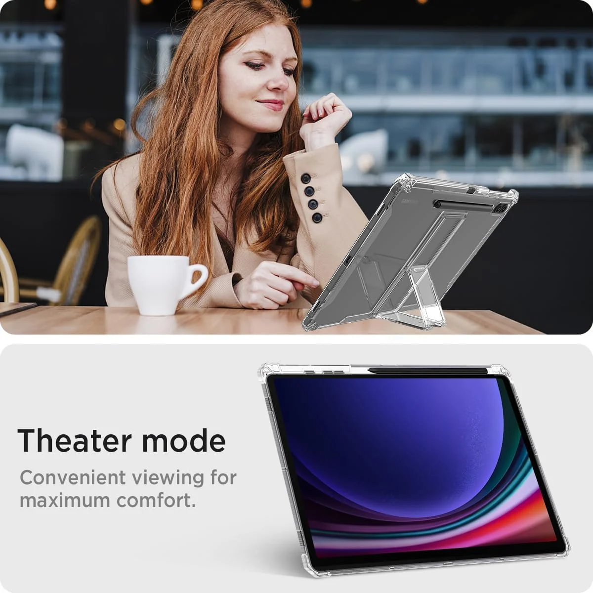 "DL3 Mobilak Transparent Stand Case for Samsung Galaxy Tab S9 FE 5G 10.9""/Galaxy Tab S9 11"" 2023 Shockproof, Thin Slim Lightweight Anti-Yellowing Bumper, Kickstand Cover, with Pencil Holder - Clear"