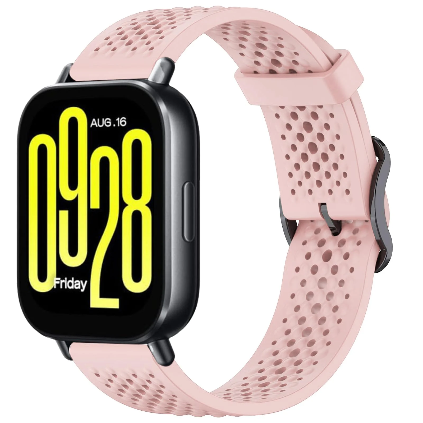 DL3 Mobilak 22 mm Silicone Breathable Sport Bracelet For Xiaomi Redmi Watch 5 Active/Redmi Watch 5 Lite Strap, 22mm Adjustable Armband Watchbands Quick Wristband Watch Strap Bands - Pink