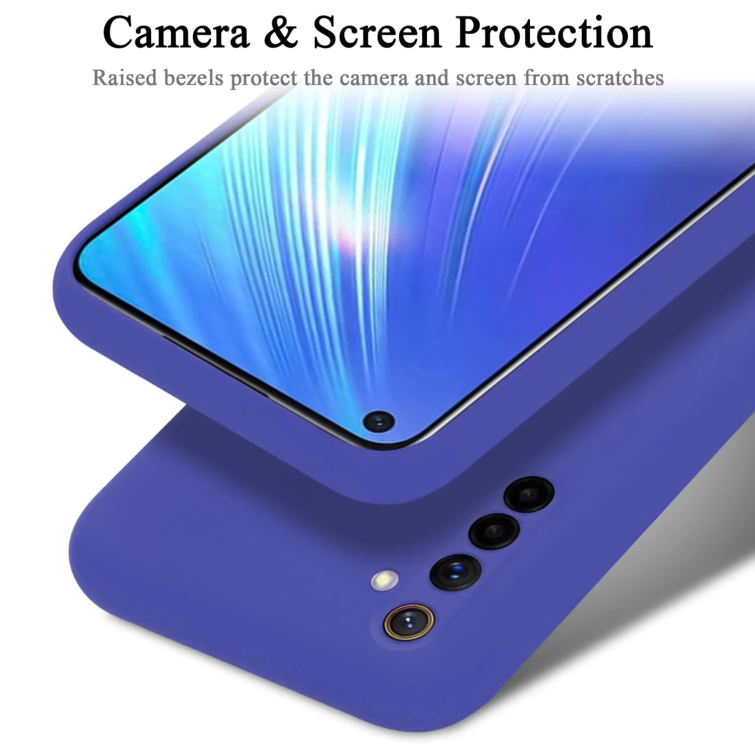 DL3 Mobilak Silicone Protective Case for realme 6, Shock-absorbing protection, Scratch-resistant surface, Soft microfiber lining - Light Blue