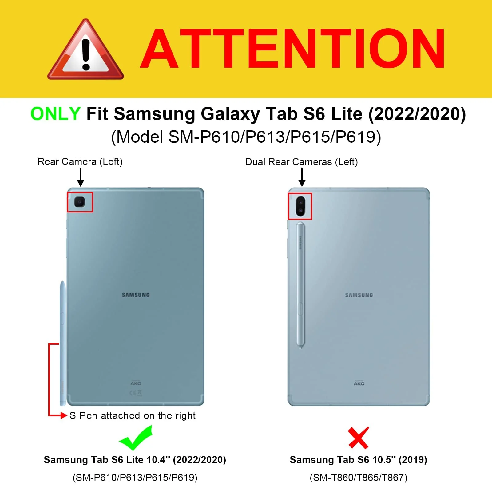 DL3 Mobilak Hybrid Slim Case for Samsung Galaxy Tab S6 Lite 10.4'' 2020 Model SM-P610 (Wi-Fi) SM-P615 (LTE) with S Pen Holder, Cover with Clear Transparent Back Shell, Auto Wake/Sleep - Lilac Purple