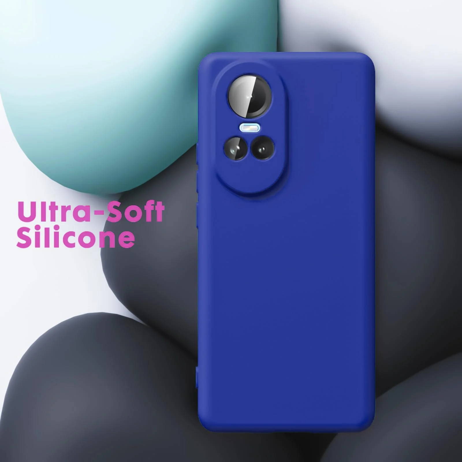 DL3 Mobilak Liquid Silicone Case for OPPO Reno 10, Shock-absorbing protection, Scratch-resistant surface, Soft microfiber lining - Pepsi