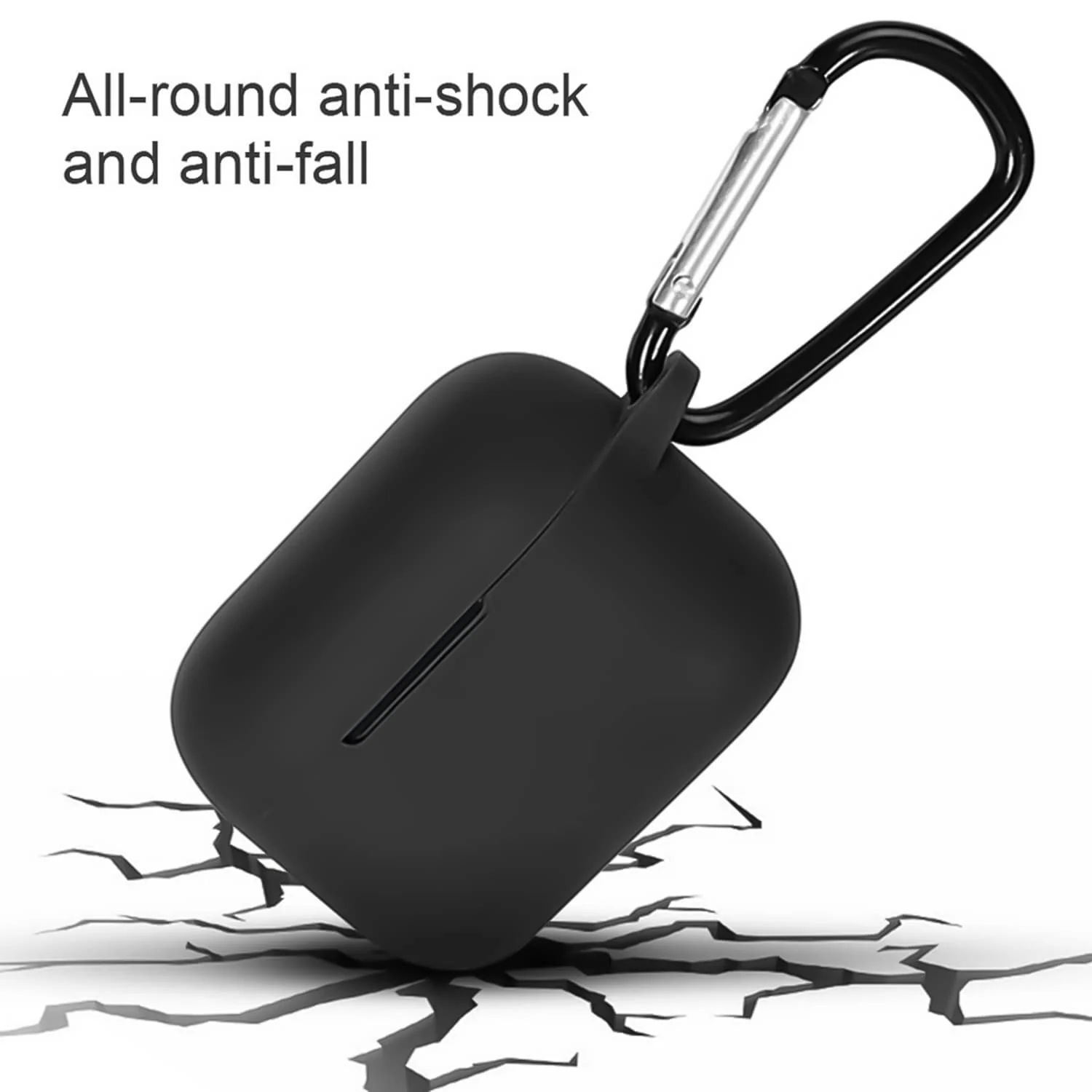 DL3 Mobilak Silicone Cover Case Compatible with, QCY T10 True Portable Protective Case Cover With Hook - Black