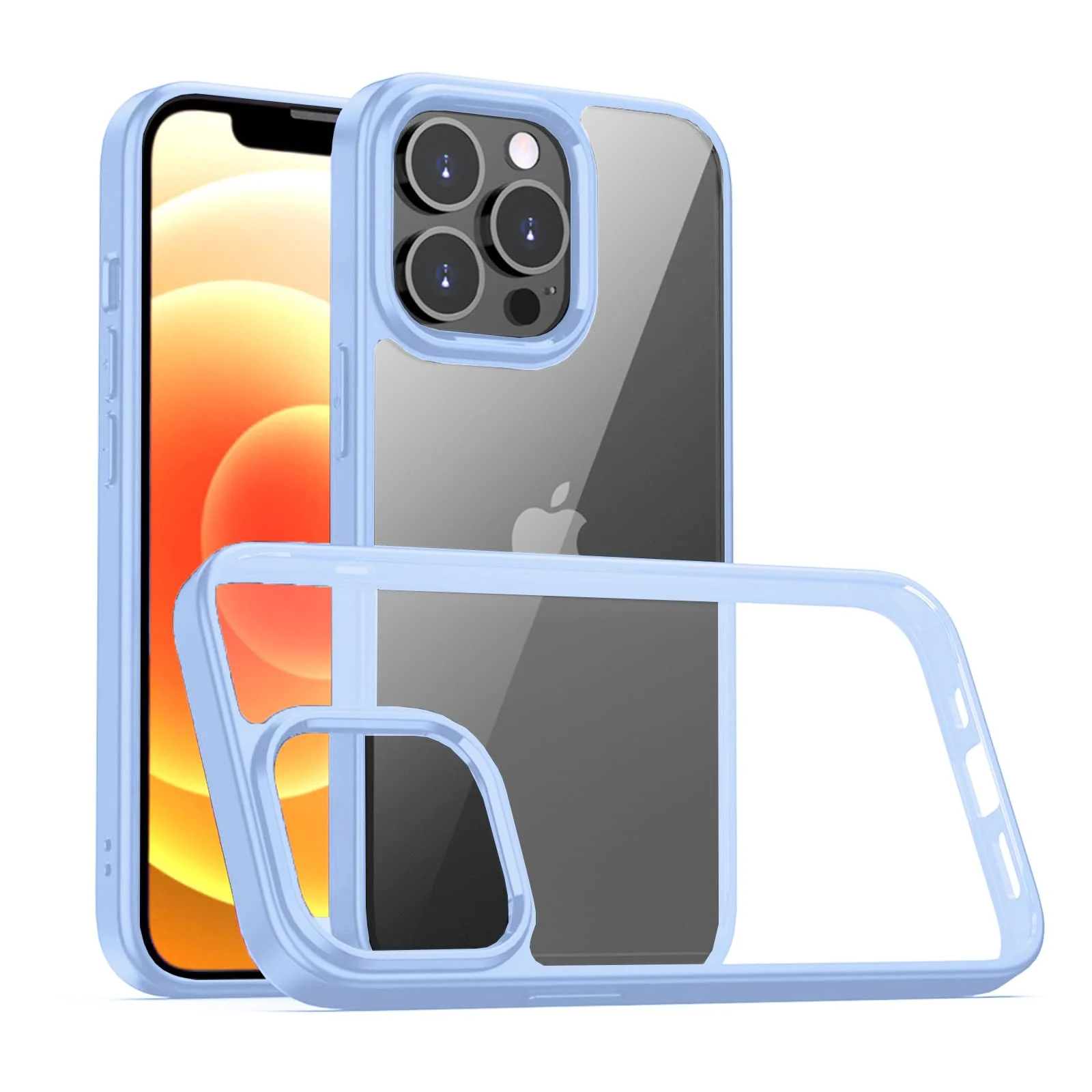 DL3 Mobilak Clear PC and TPU Protective Case for iPhone 13 Pro with Military-Grade Protection and Anti-Yellowing Design - Baby Blue