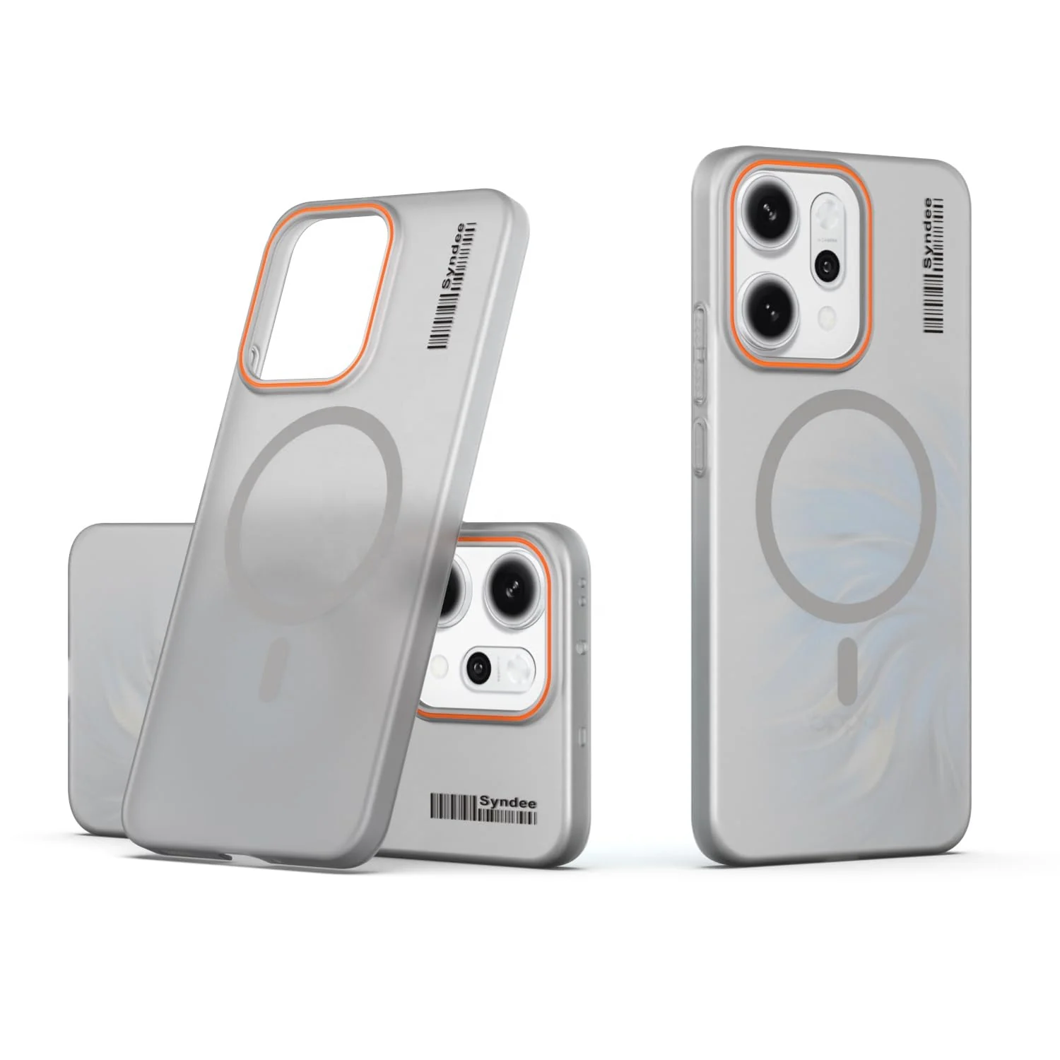 DL3 Mobilak Matte MagSafe-Compatible Magnetic Case for OPPO Reno 14 Pro 5G with Camera Protection and Ring Holder - Gray