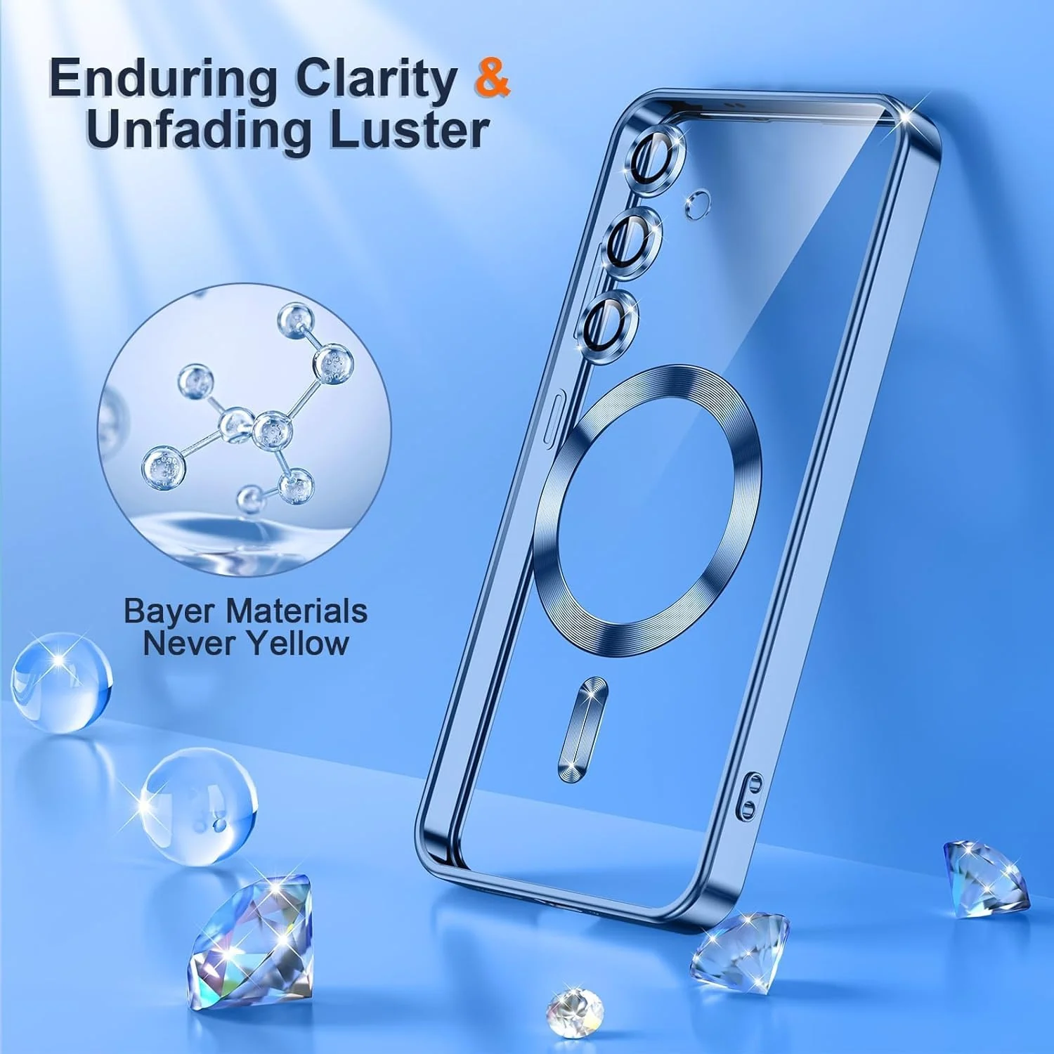 DL3 Mobilak Clear MagSafe-Compatible TPU Case and Camera Lens Protector for Samsung Galaxy A17, Samsung Galaxy A26 5G - Sierra Blue